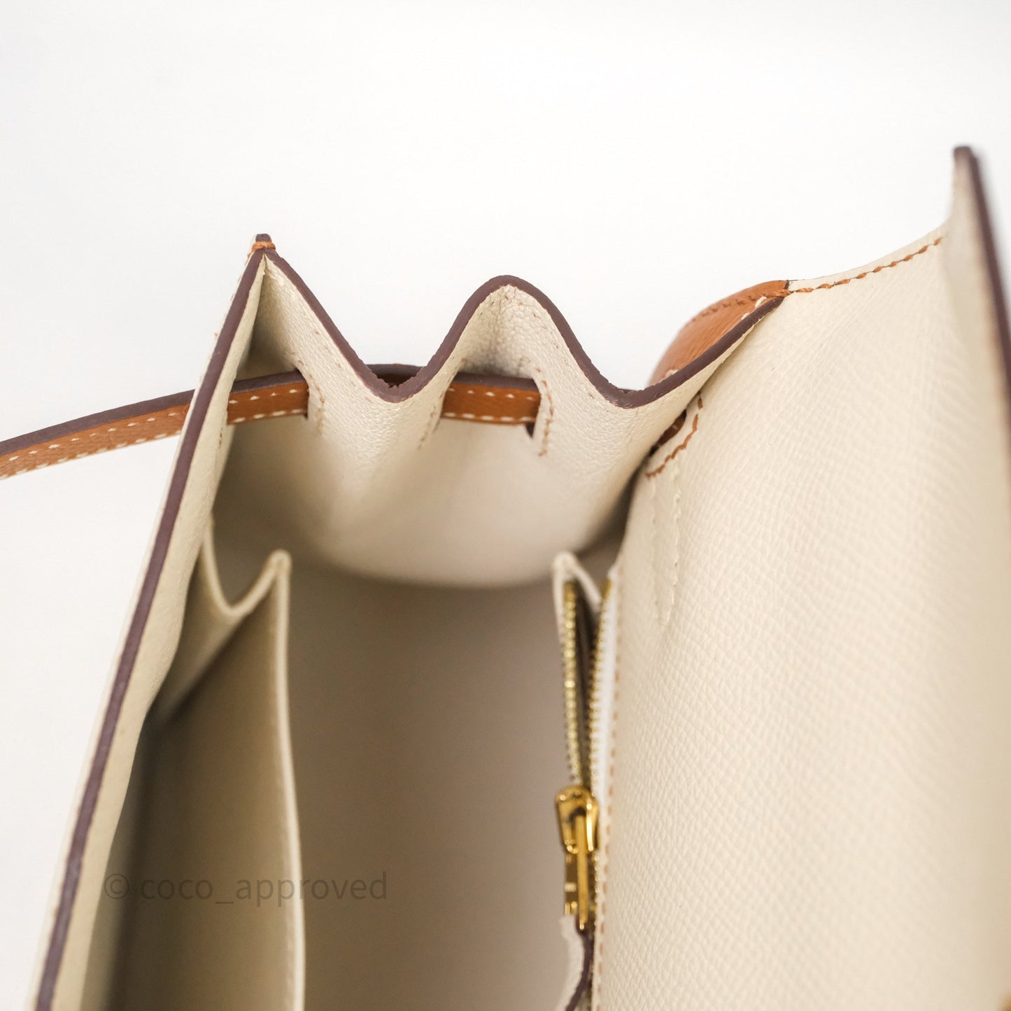 Hermes Kelly 25 Special Order Craie x Gold Epsom Matte Gold Hardware