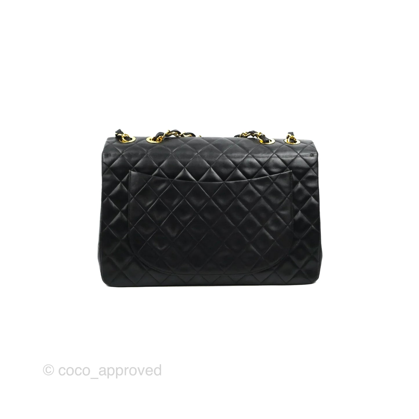 Chanel Vintage XL Jumbo Single Flap Black Lambskin 24K Gold Hardware
