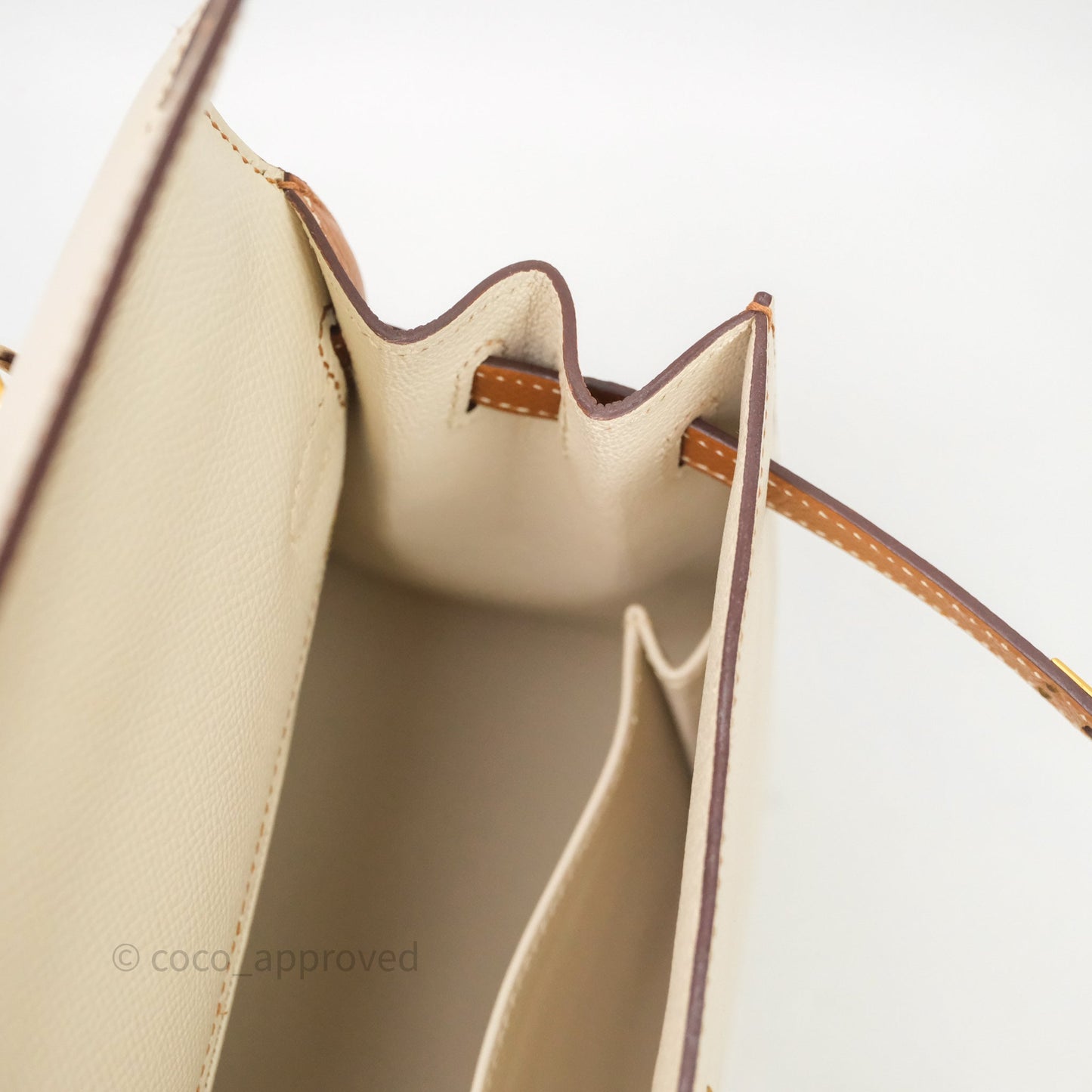 Hermes Kelly 25 Special Order Craie x Gold Epsom Matte Gold Hardware