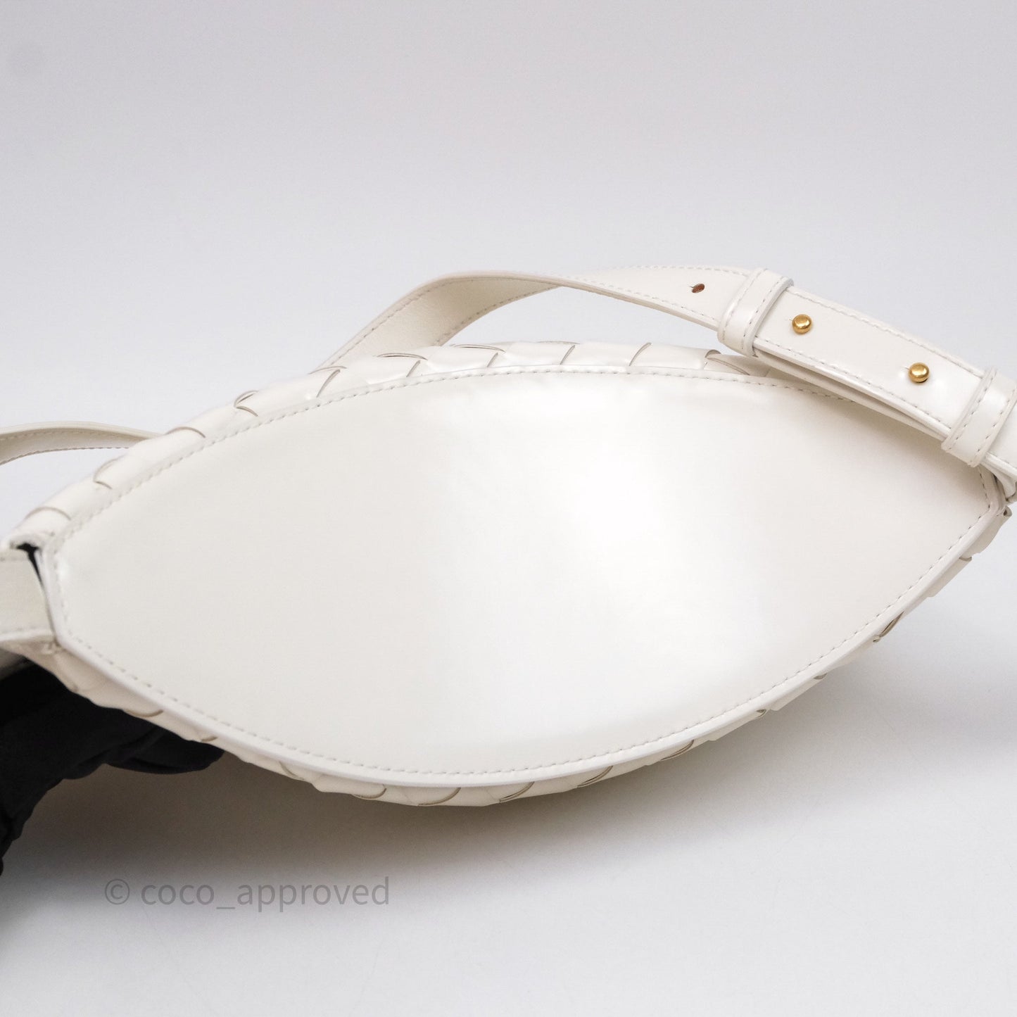 Bottega Veneta Flap Woven Leather White Shoulder Bag