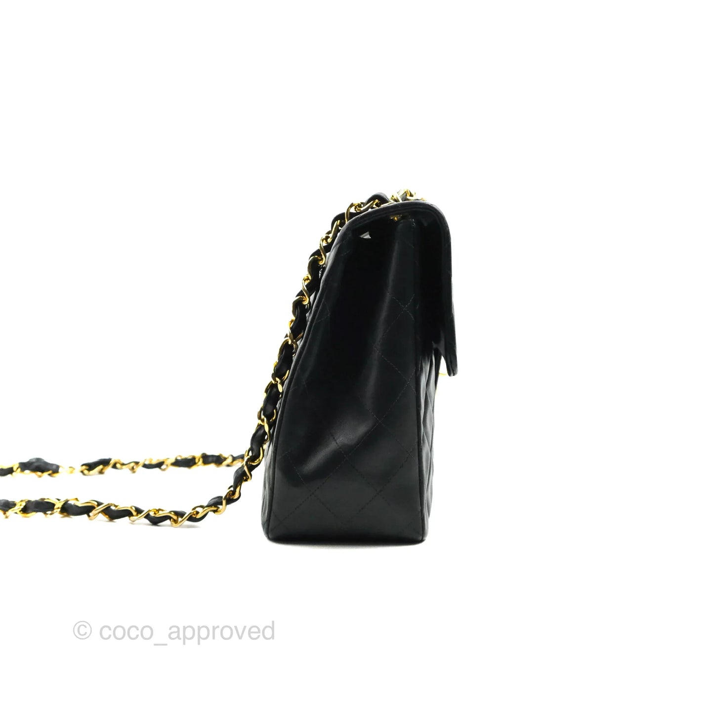 Chanel Vintage XL Jumbo Single Flap Black Lambskin 24K Gold Hardware