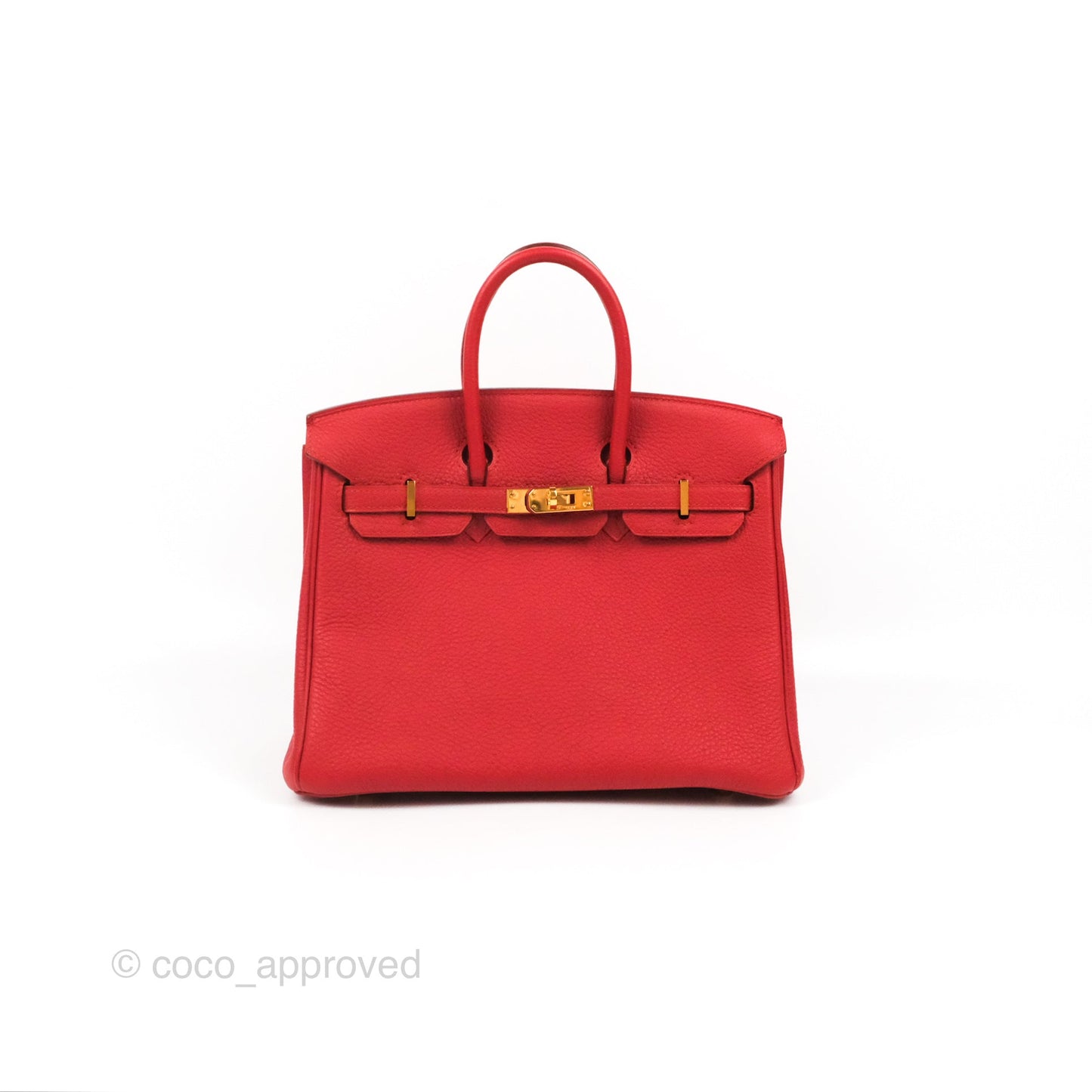 Hermes Birkin 25 Togo Rouge Vermillon Gold Hardware