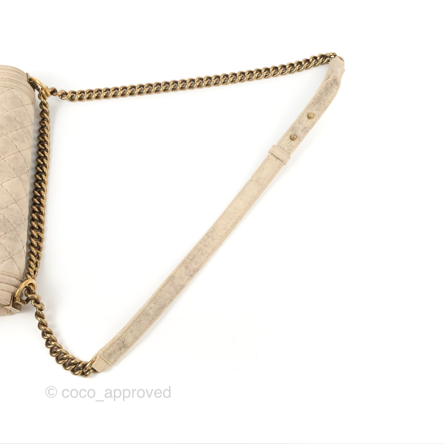 Chanel Boy Flap Bag Quilted Distressed Suede Large
