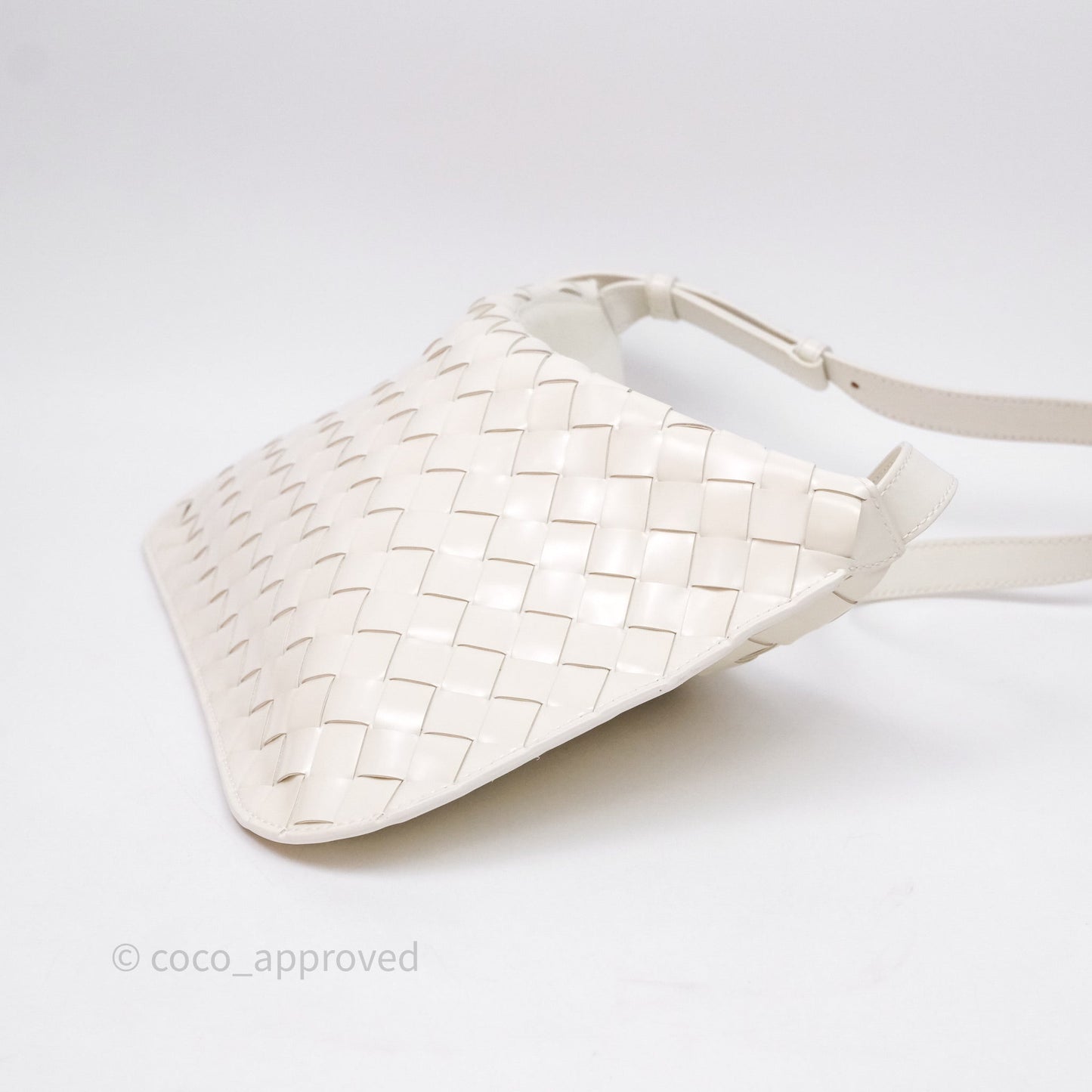 Bottega Veneta Flap Woven Leather White Shoulder Bag
