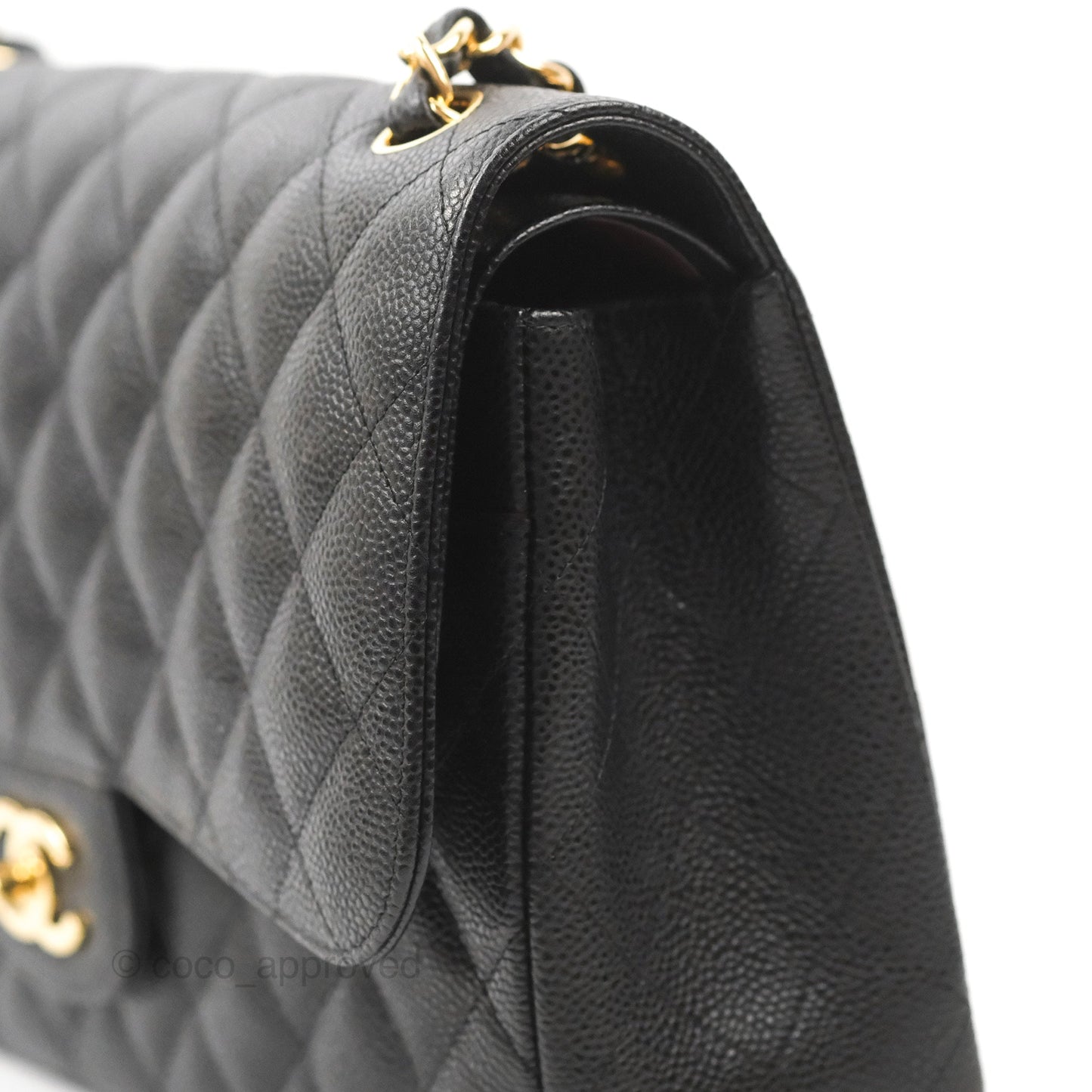 Chanel Jumbo Double Flap Black Caviar Gold Hardware⁣⁣