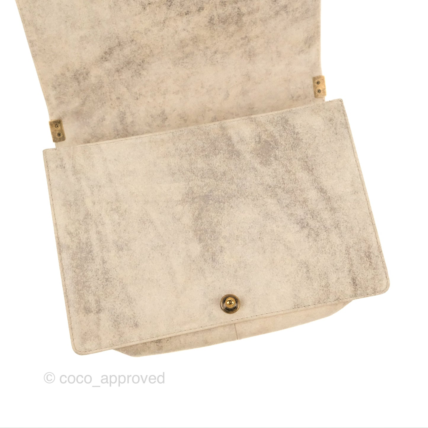 Chanel Boy Flap Bag Quilted Distressed Suede Large
