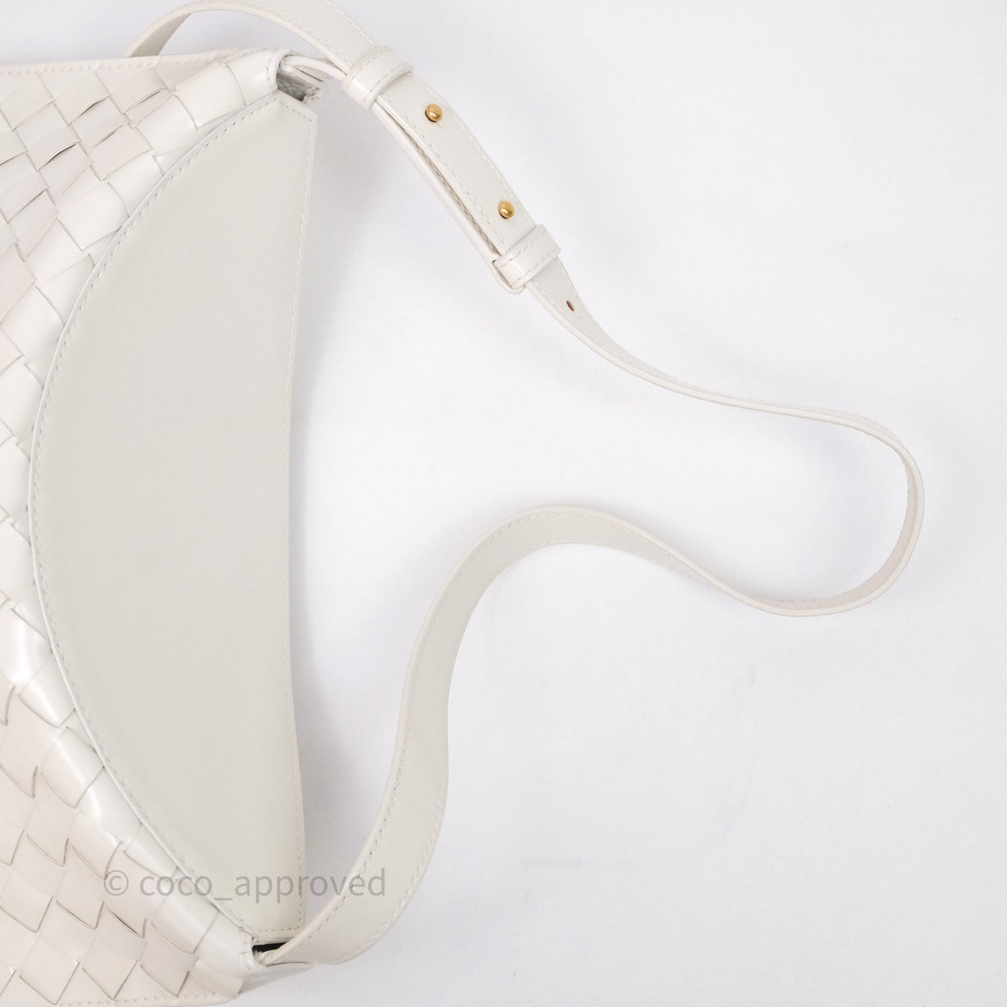 Bottega Veneta Flap Woven Leather White Shoulder Bag