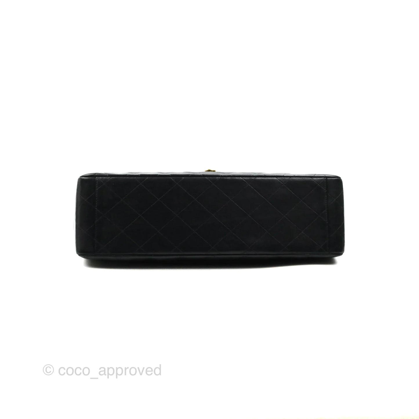 Chanel Vintage XL Jumbo Single Flap Black Lambskin 24K Gold Hardware