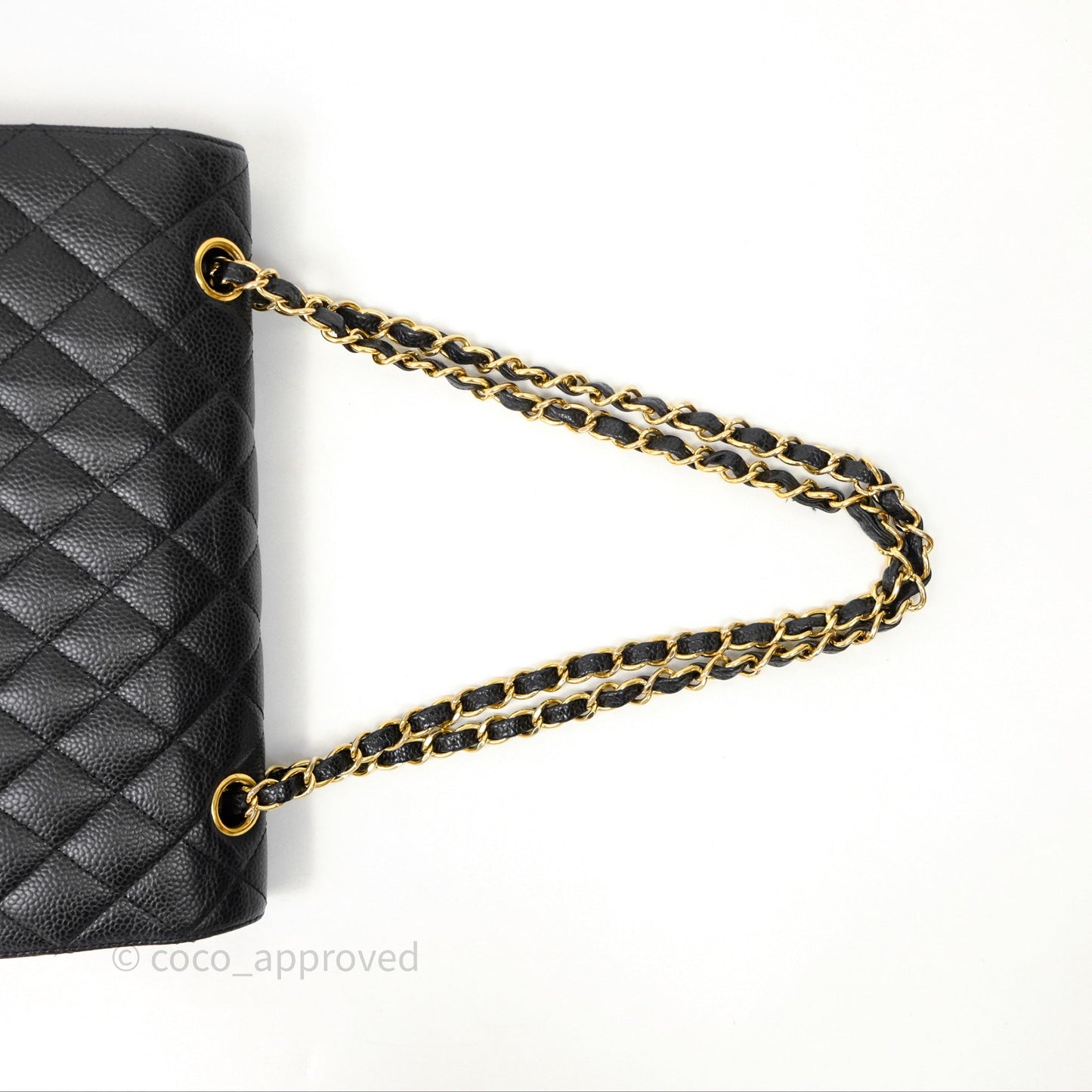 Chanel Classic M/L Medium Flap Quilted Black Caviar Gold Hardware