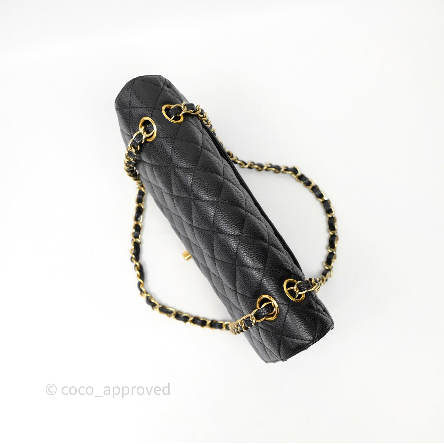 Chanel Classic M/L Medium Flap Quilted Black Caviar Gold Hardware