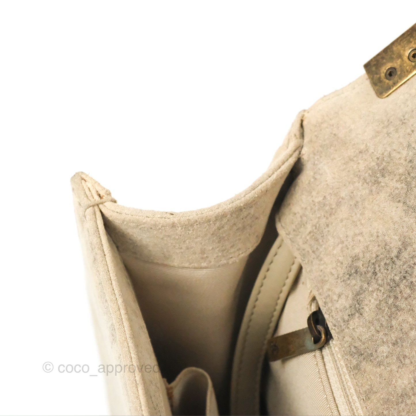 Chanel Boy Flap Bag Quilted Distressed Suede Large