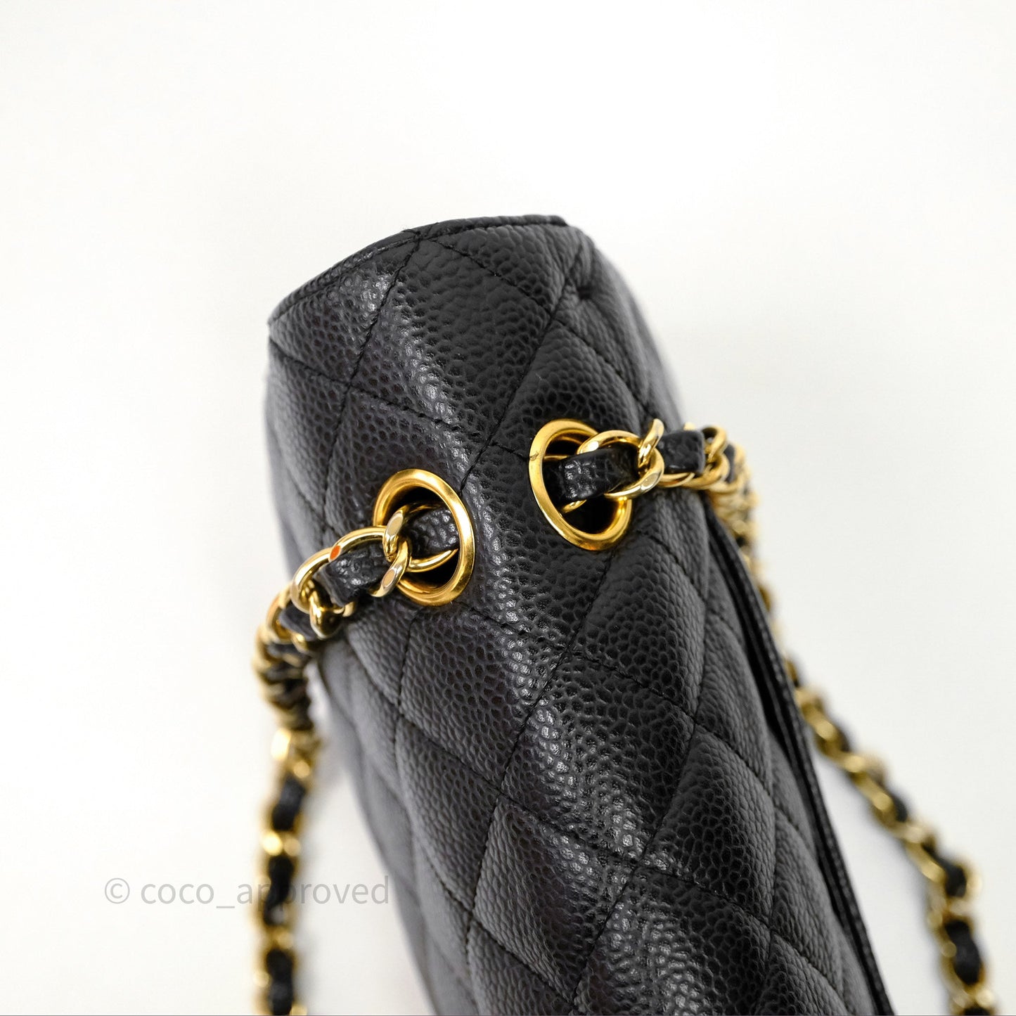 Chanel Classic M/L Medium Flap Quilted Black Caviar Gold Hardware