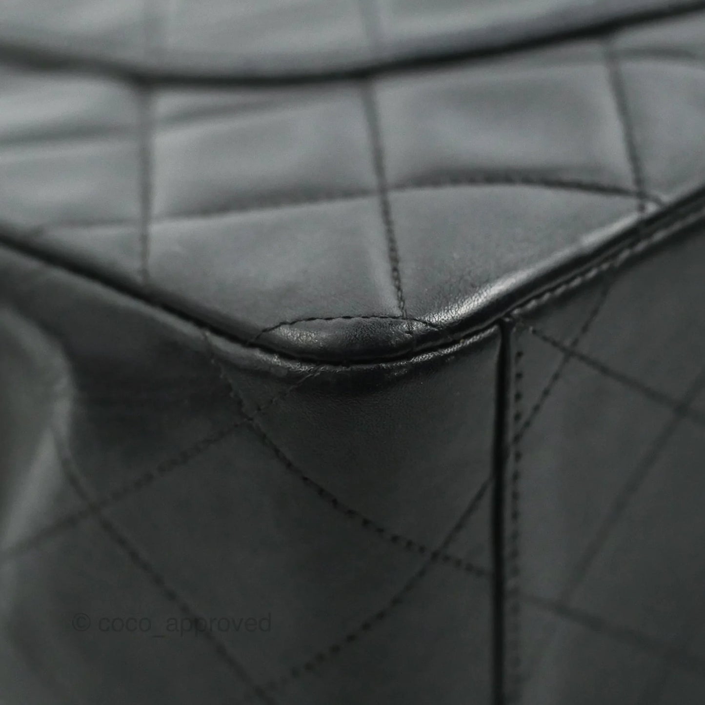 Chanel Vintage XL Jumbo Single Flap Black Lambskin 24K Gold Hardware
