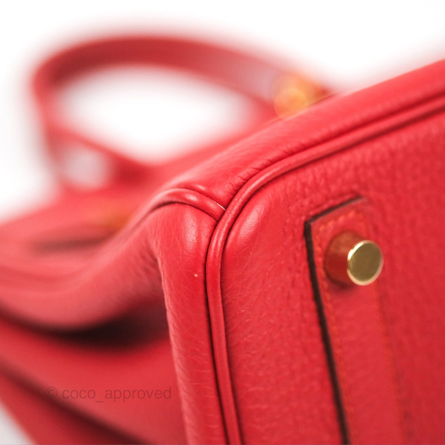 Hermes Birkin 25 Togo Rouge Vermillon Gold Hardware