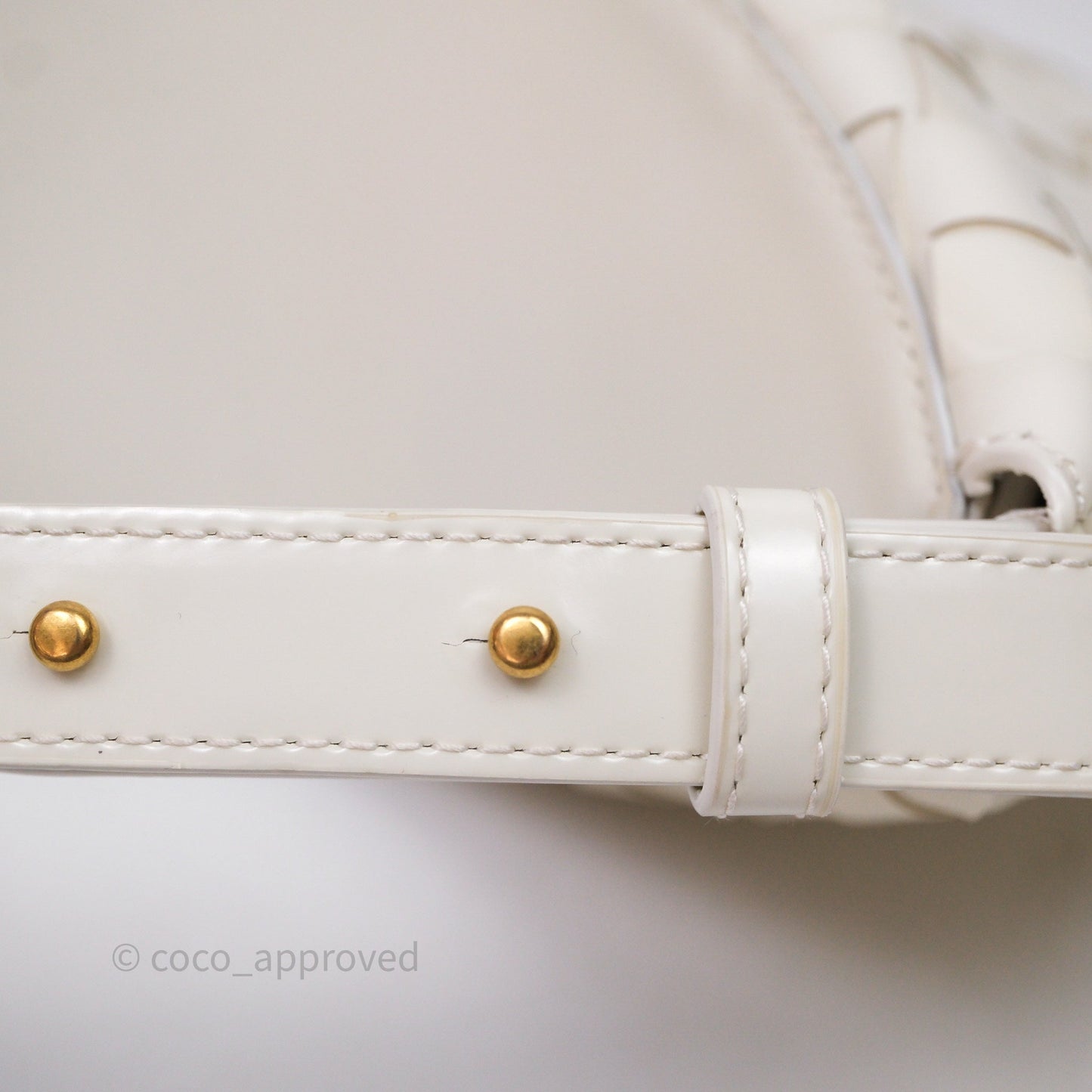 Bottega Veneta Flap Woven Leather White Shoulder Bag