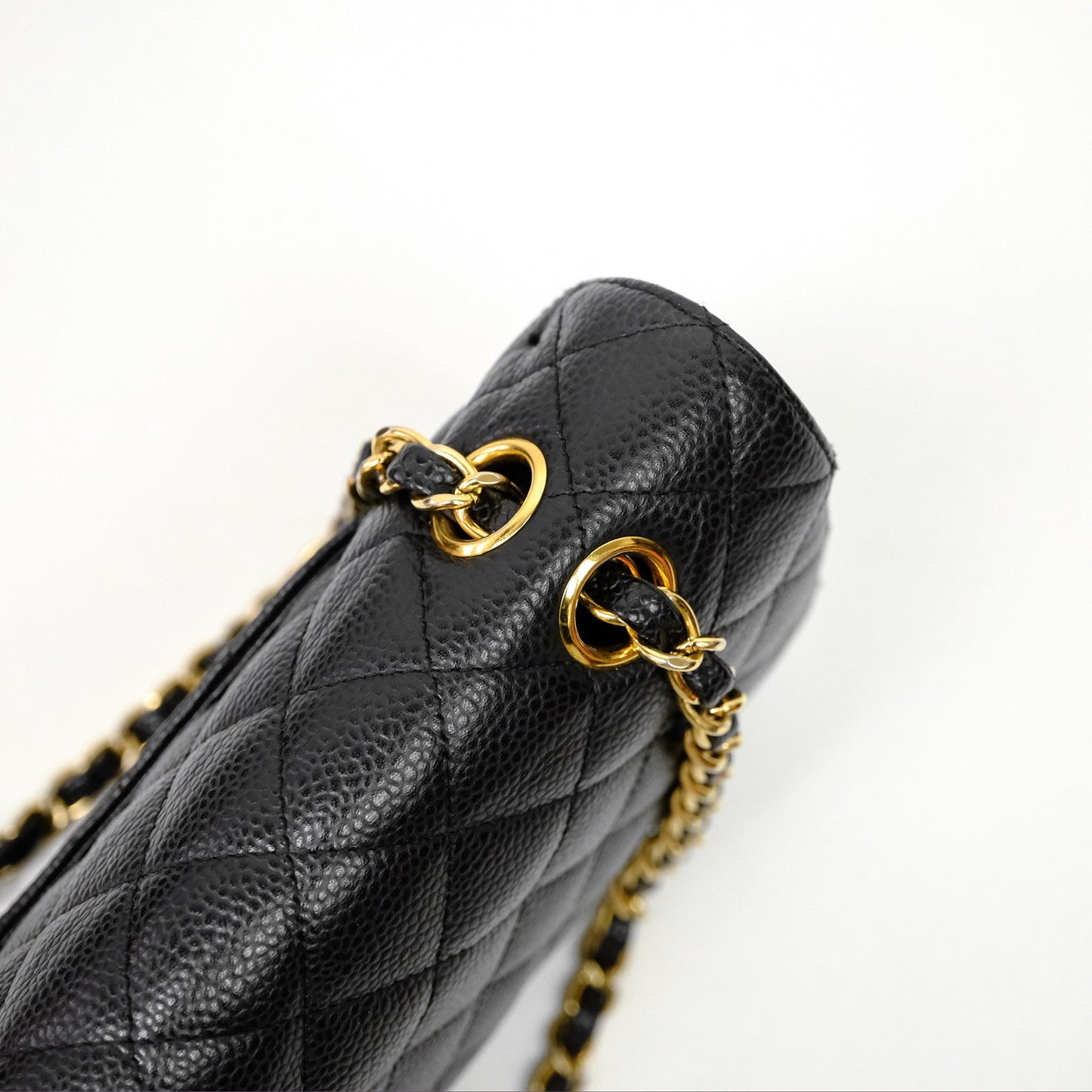 Chanel Classic M/L Medium Flap Quilted Black Caviar Gold Hardware