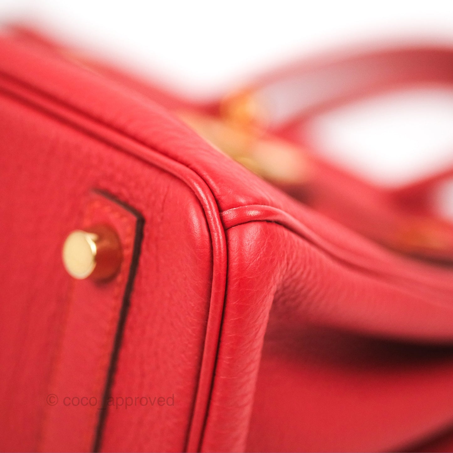 Hermes Birkin 25 Togo Rouge Vermillon Gold Hardware