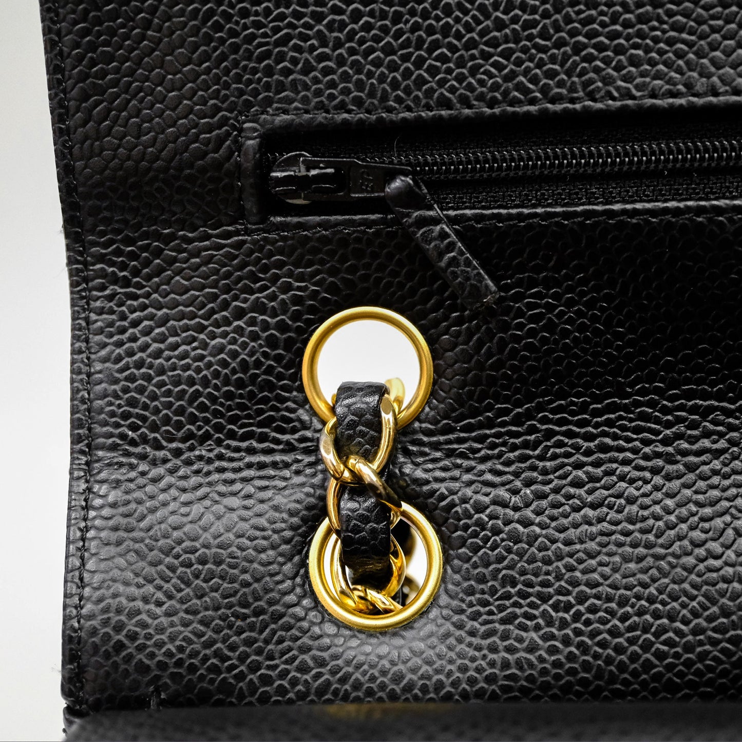Chanel Classic M/L Medium Flap Quilted Black Caviar Gold Hardware