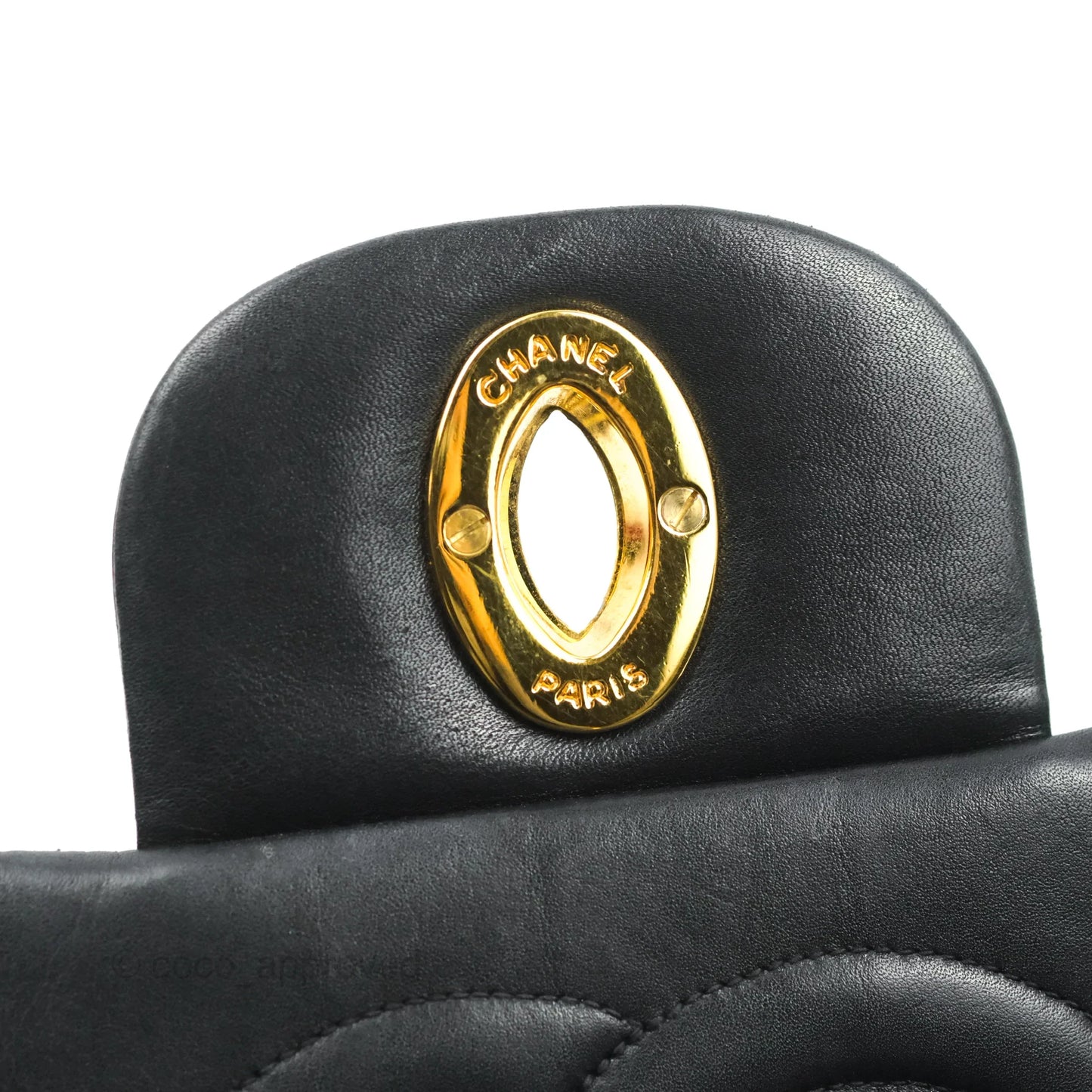 Chanel Vintage XL Jumbo Single Flap Black Lambskin 24K Gold Hardware