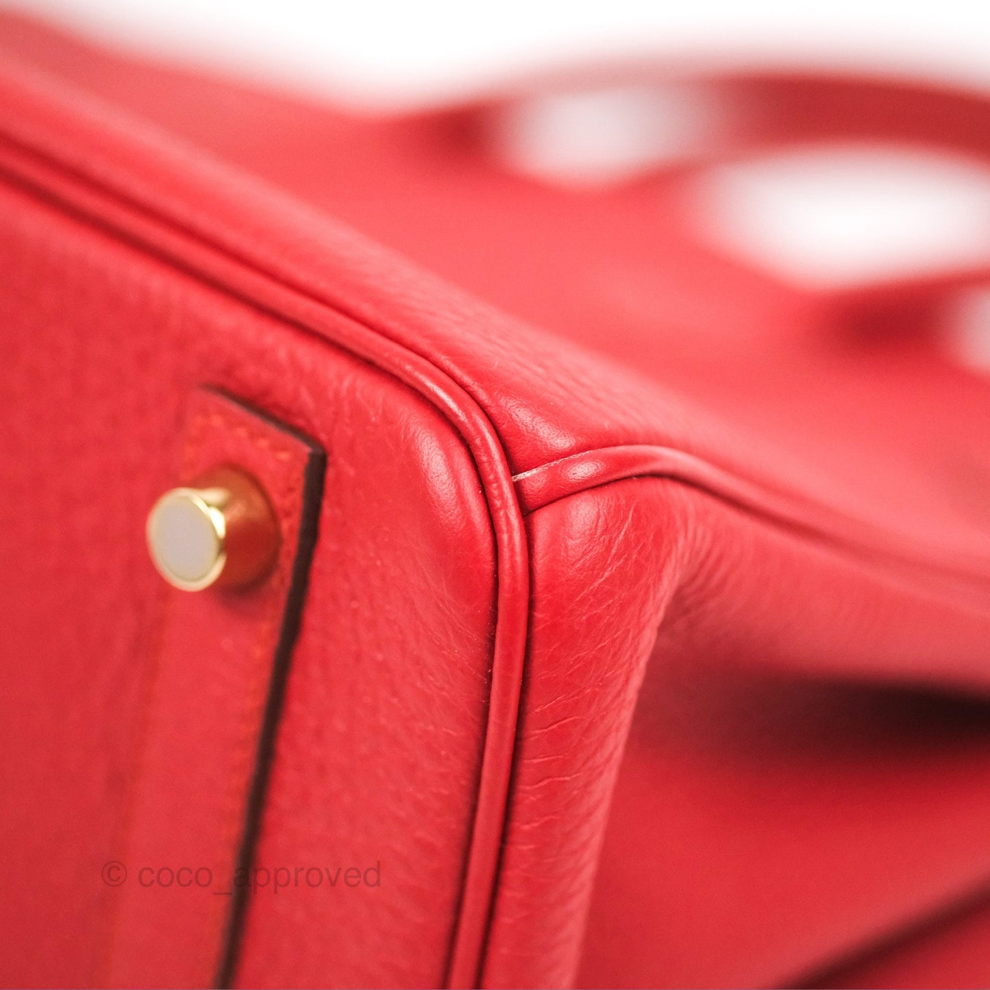 Hermes Birkin 25 Togo Rouge Vermillon Gold Hardware