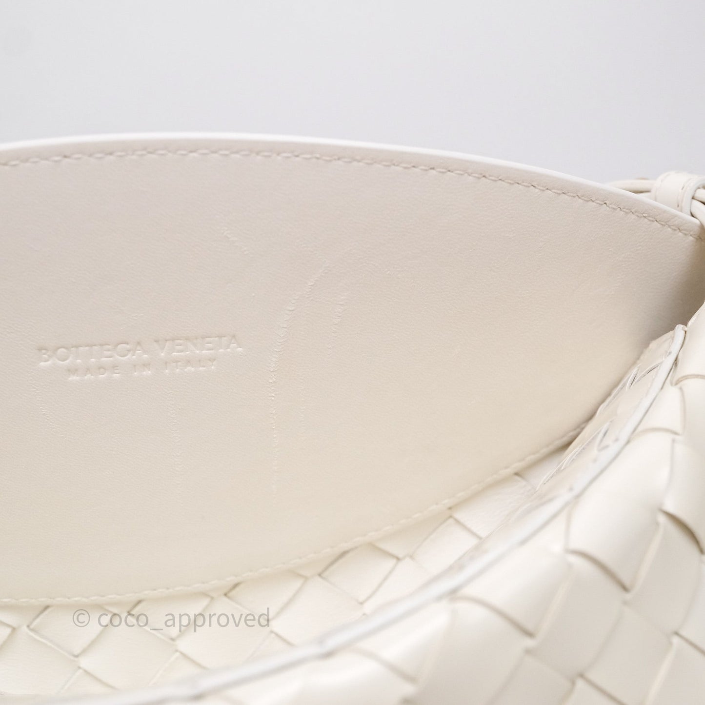 Bottega Veneta Flap Woven Leather White Shoulder Bag
