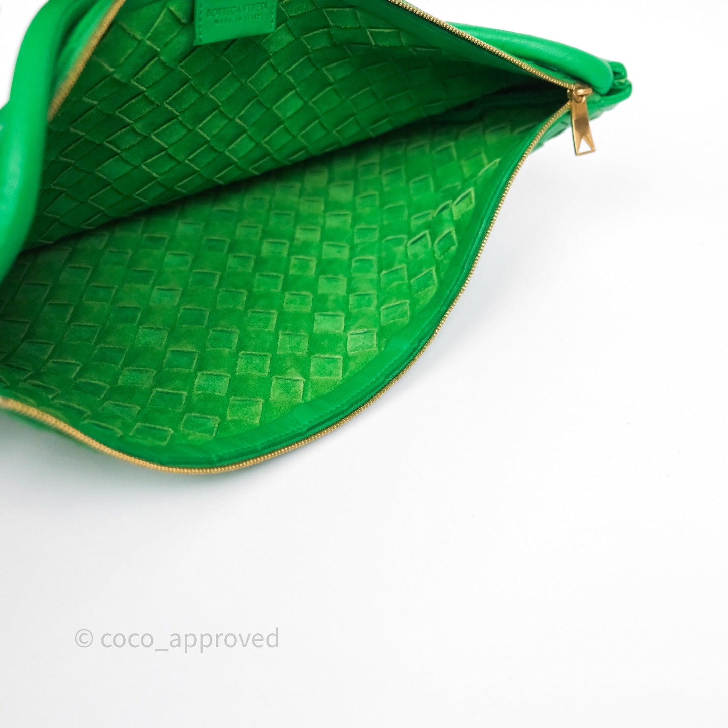 Bottega Veneta Medium Turn Pouch Nappa Intrecciato Parakeet Green