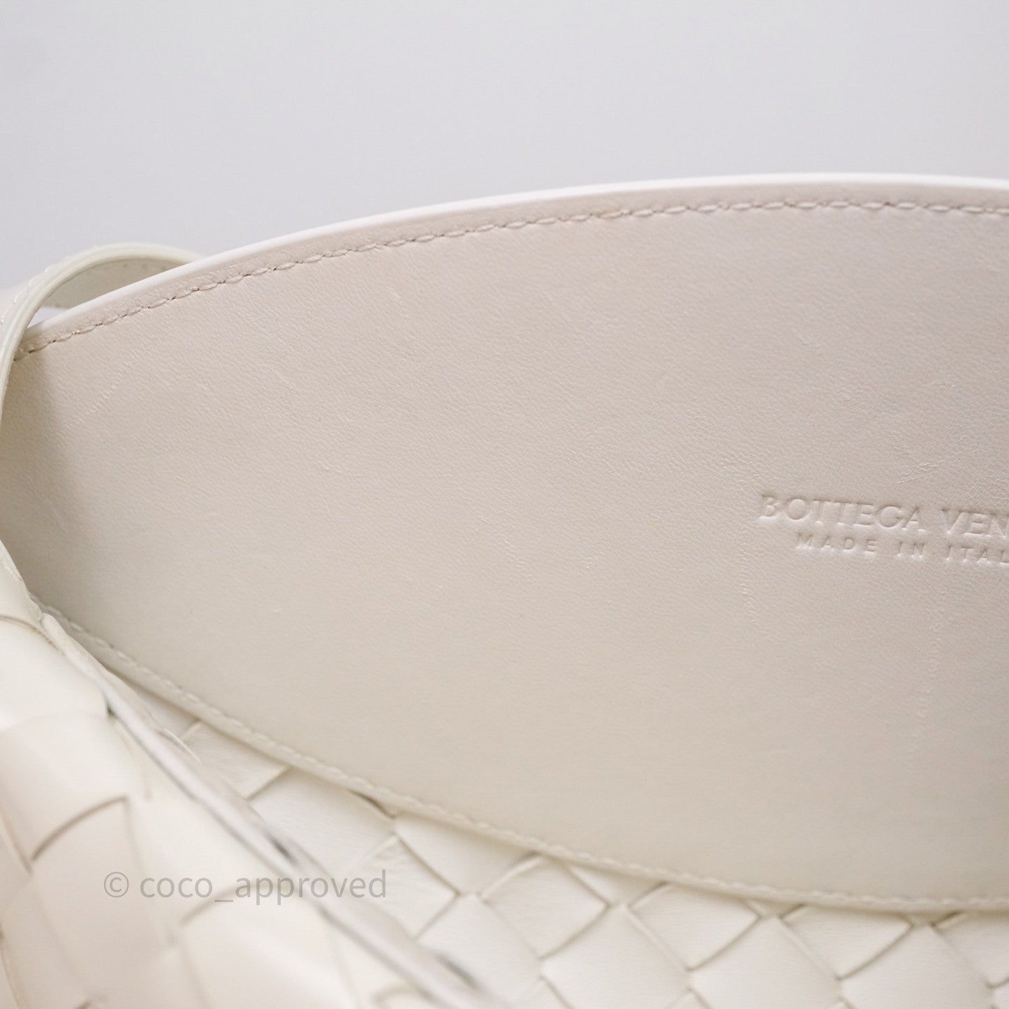 Bottega Veneta Flap Woven Leather White Shoulder Bag