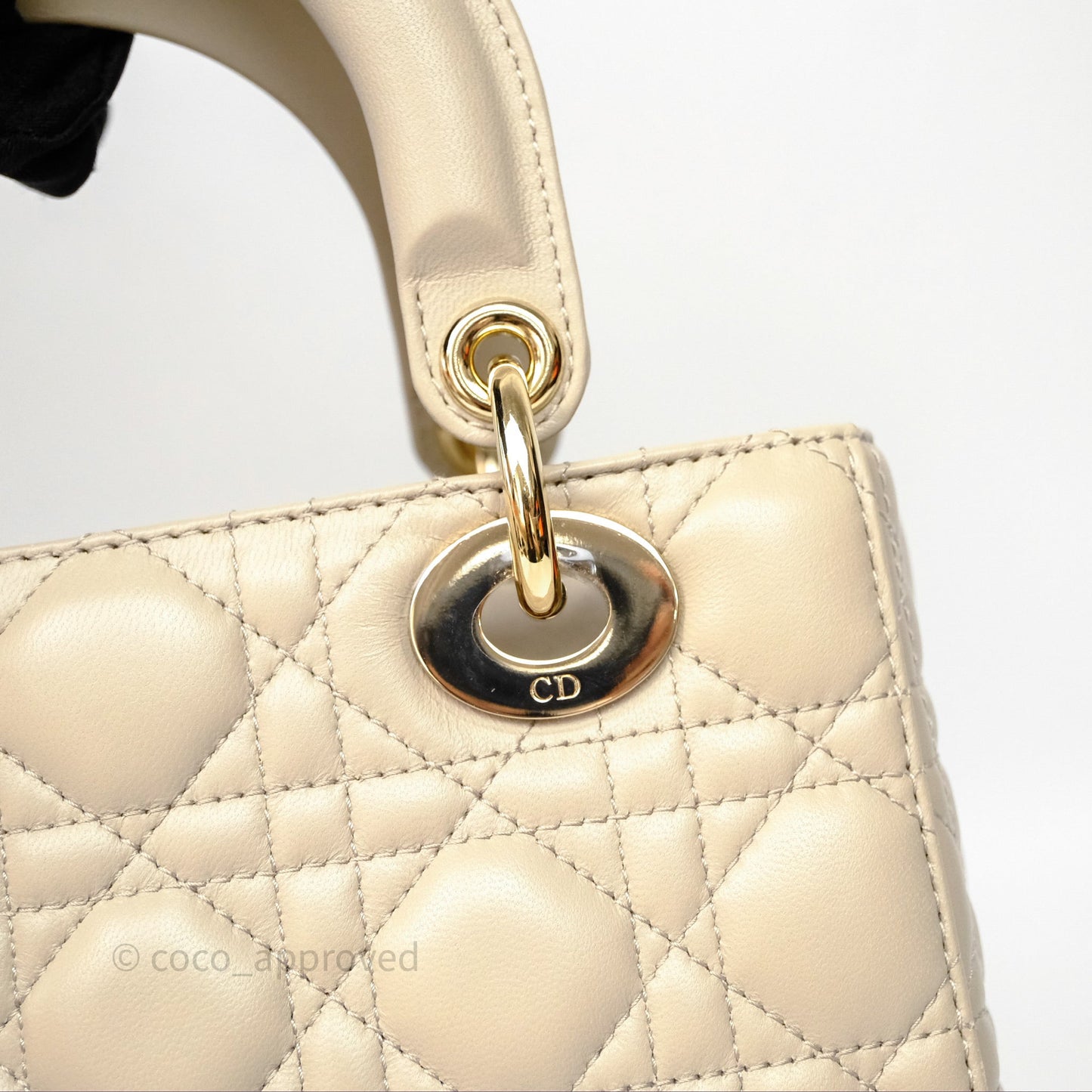 Christian Dior Small Lady Dior My ABCDior Bag Sand Beige Cannage Lambskin
