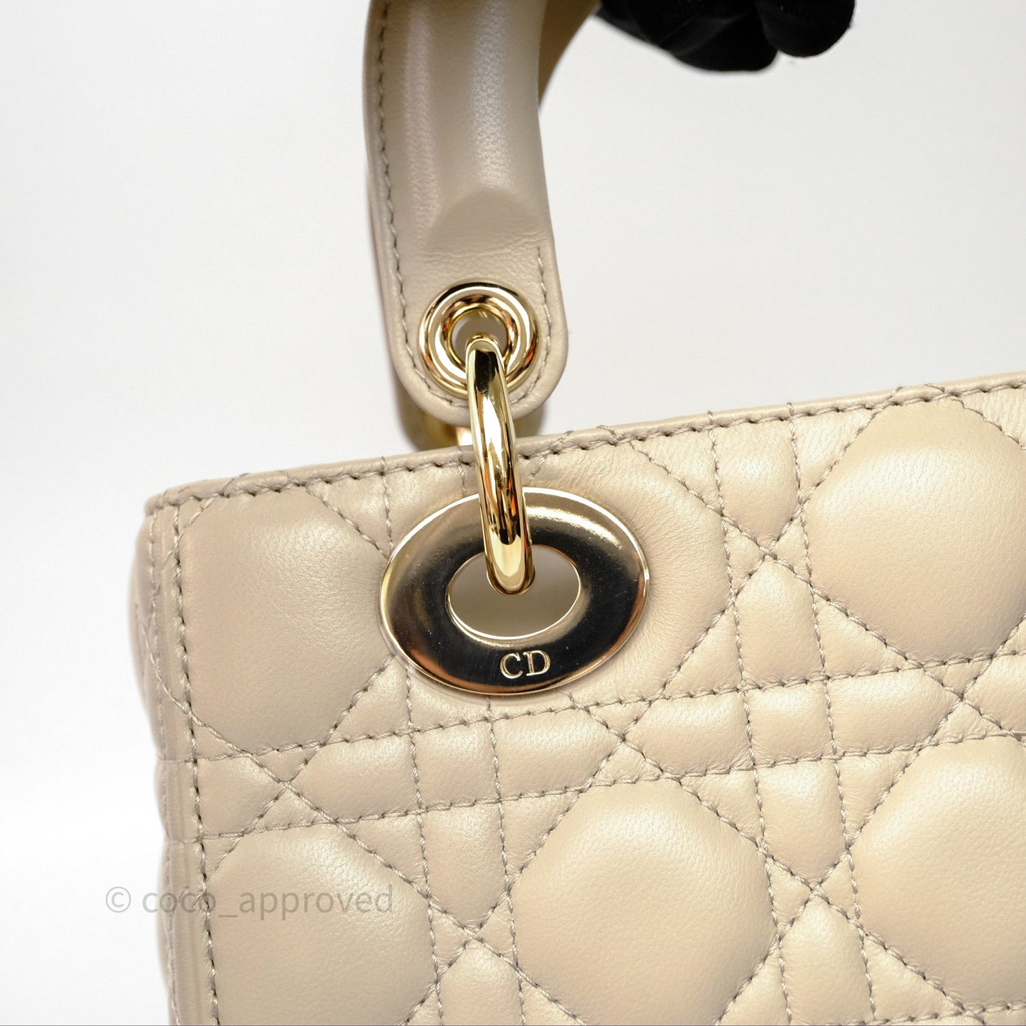 Christian Dior Small Lady Dior My ABCDior Bag Sand Beige Cannage Lambskin