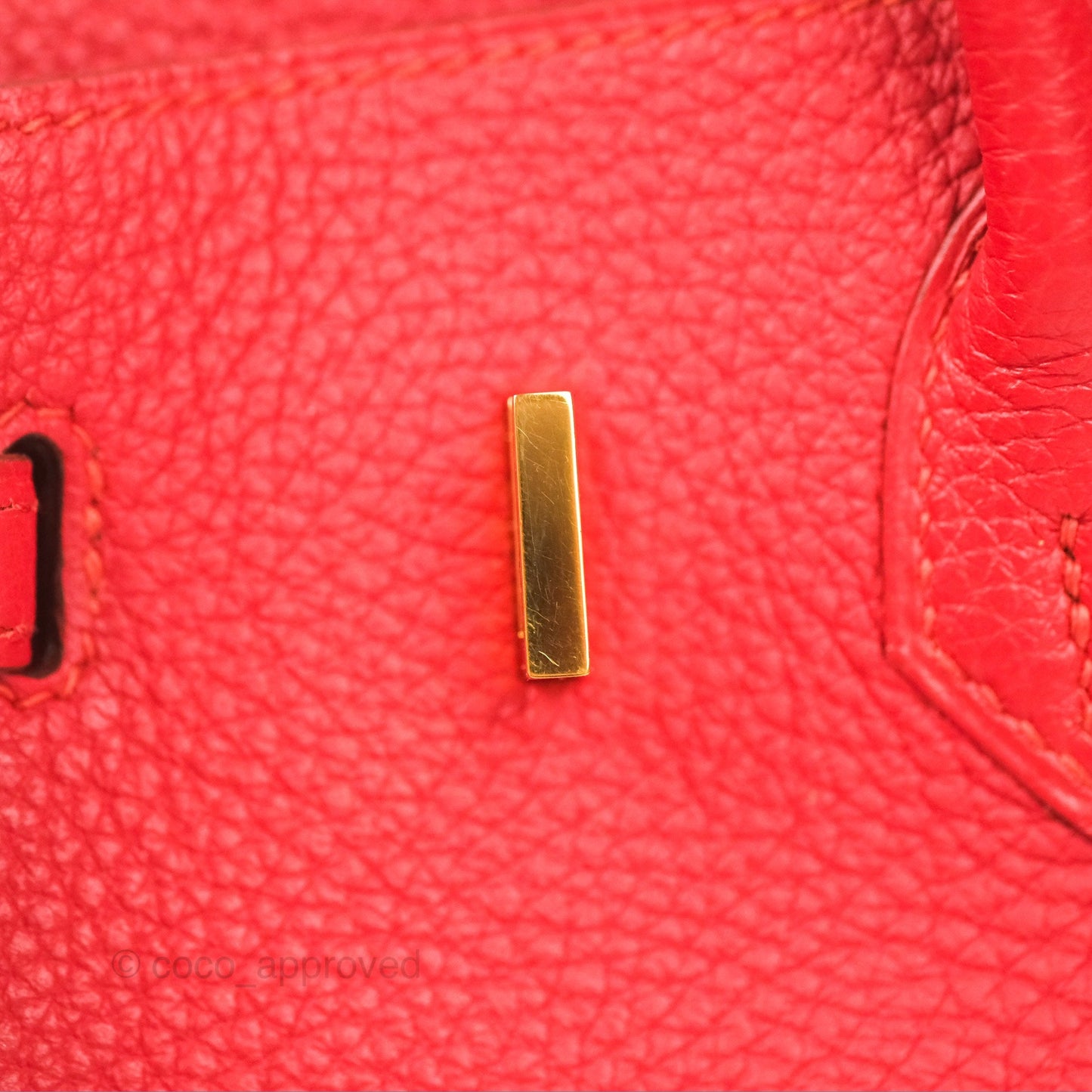 Hermes Birkin 25 Togo Rouge Vermillon Gold Hardware