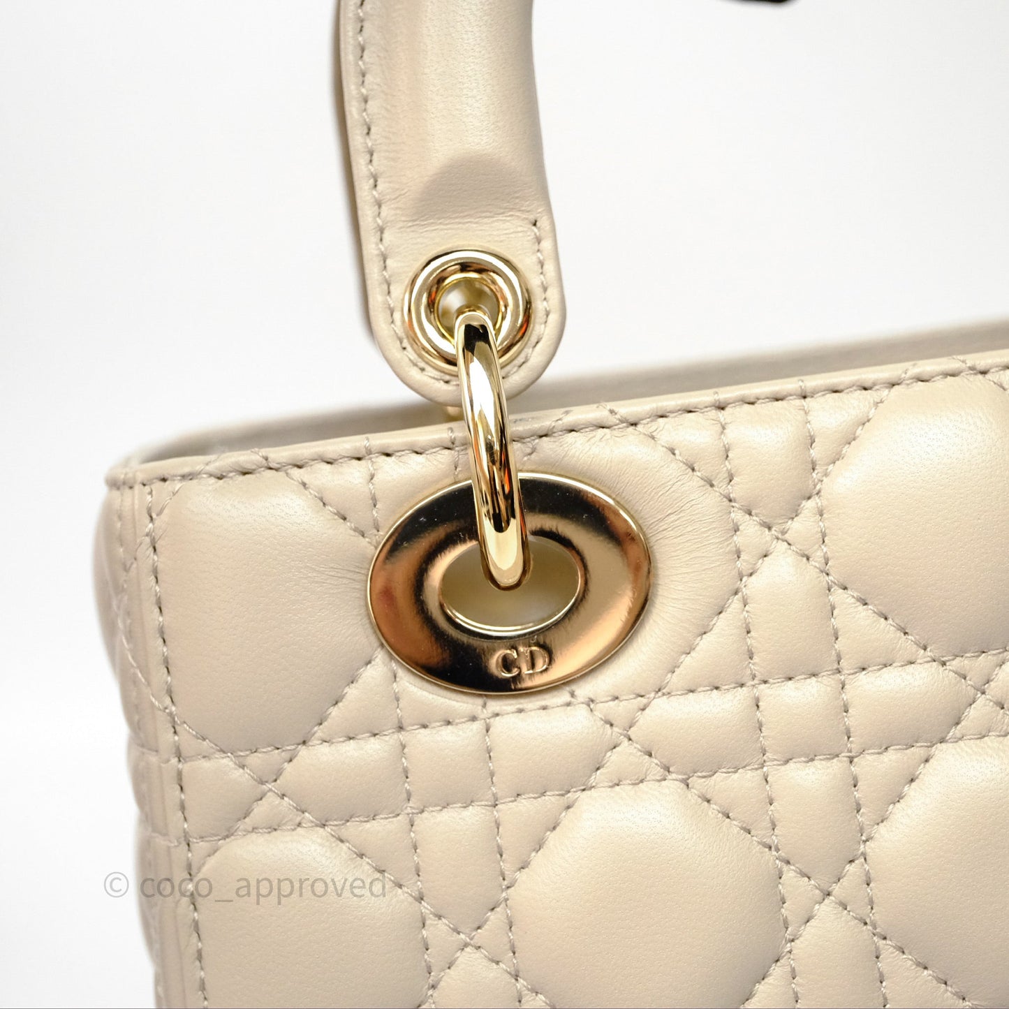 Christian Dior Small Lady Dior My ABCDior Bag Sand Beige Cannage Lambskin