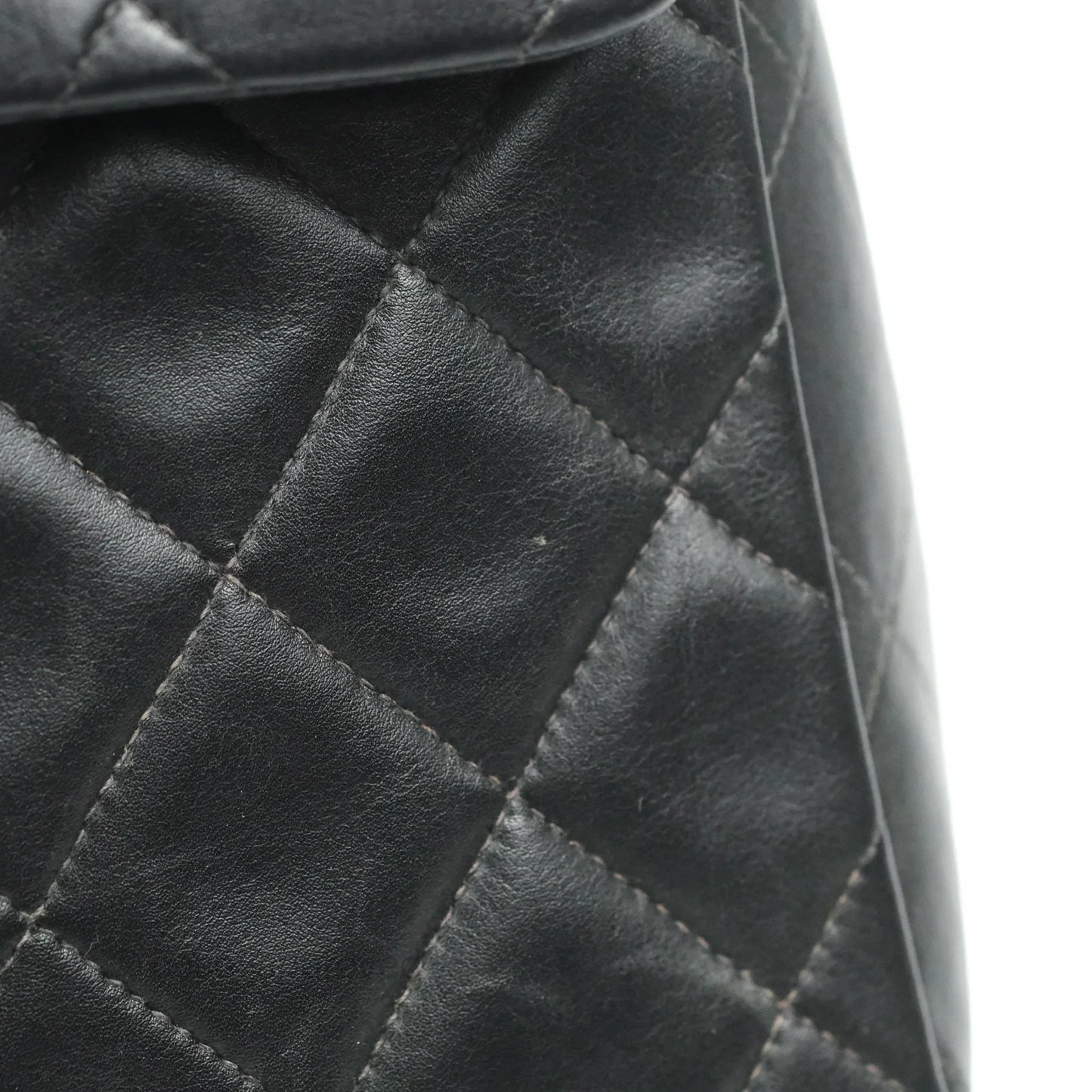 Chanel Vintage XL Jumbo Single Flap Black Lambskin 24K Gold Hardware