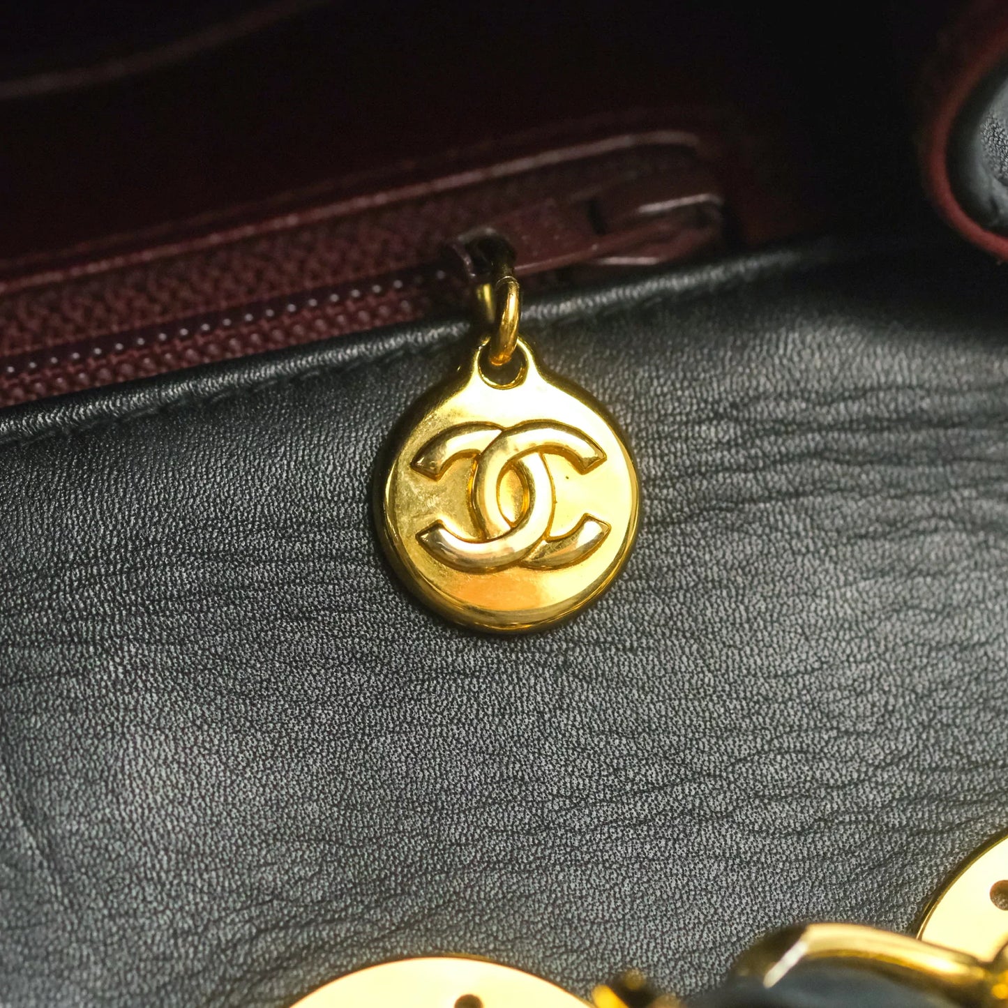 Chanel Vintage XL Jumbo Single Flap Black Lambskin 24K Gold Hardware