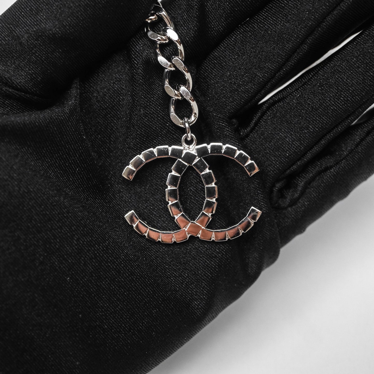 Chanel Crystals Logo Chain Belt Silver Tone 18S