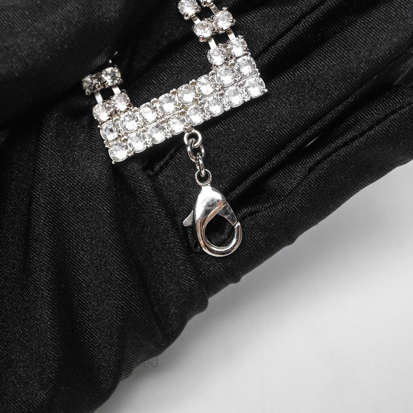 Chanel Crystals Logo Chain Belt Silver Tone 18S