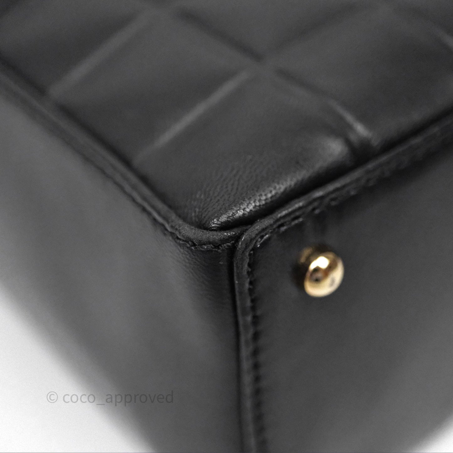 Chanel Vintage Chocolate Bar Shoulder Bag Black Lambskin
