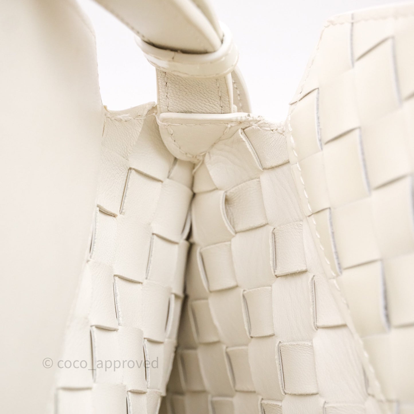 Bottega Veneta Flap Woven Leather White Shoulder Bag