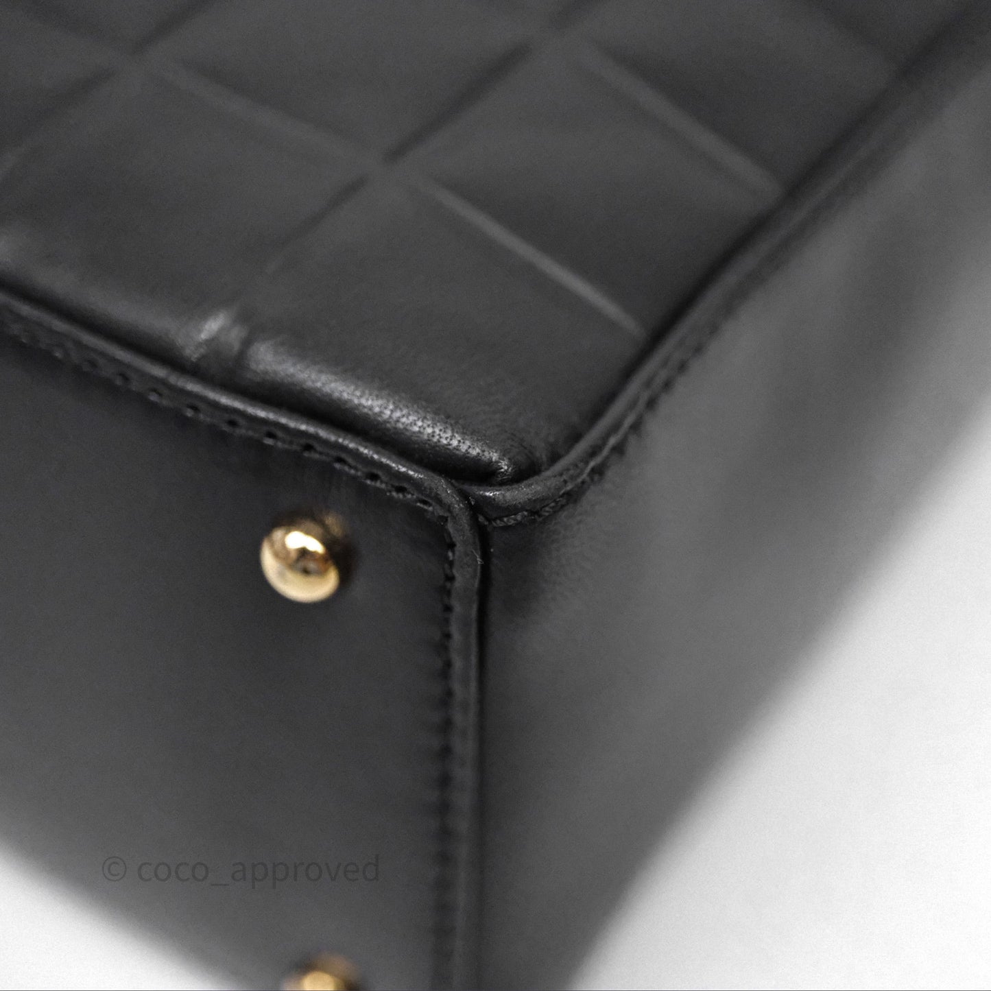 Chanel Vintage Chocolate Bar Shoulder Bag Black Lambskin