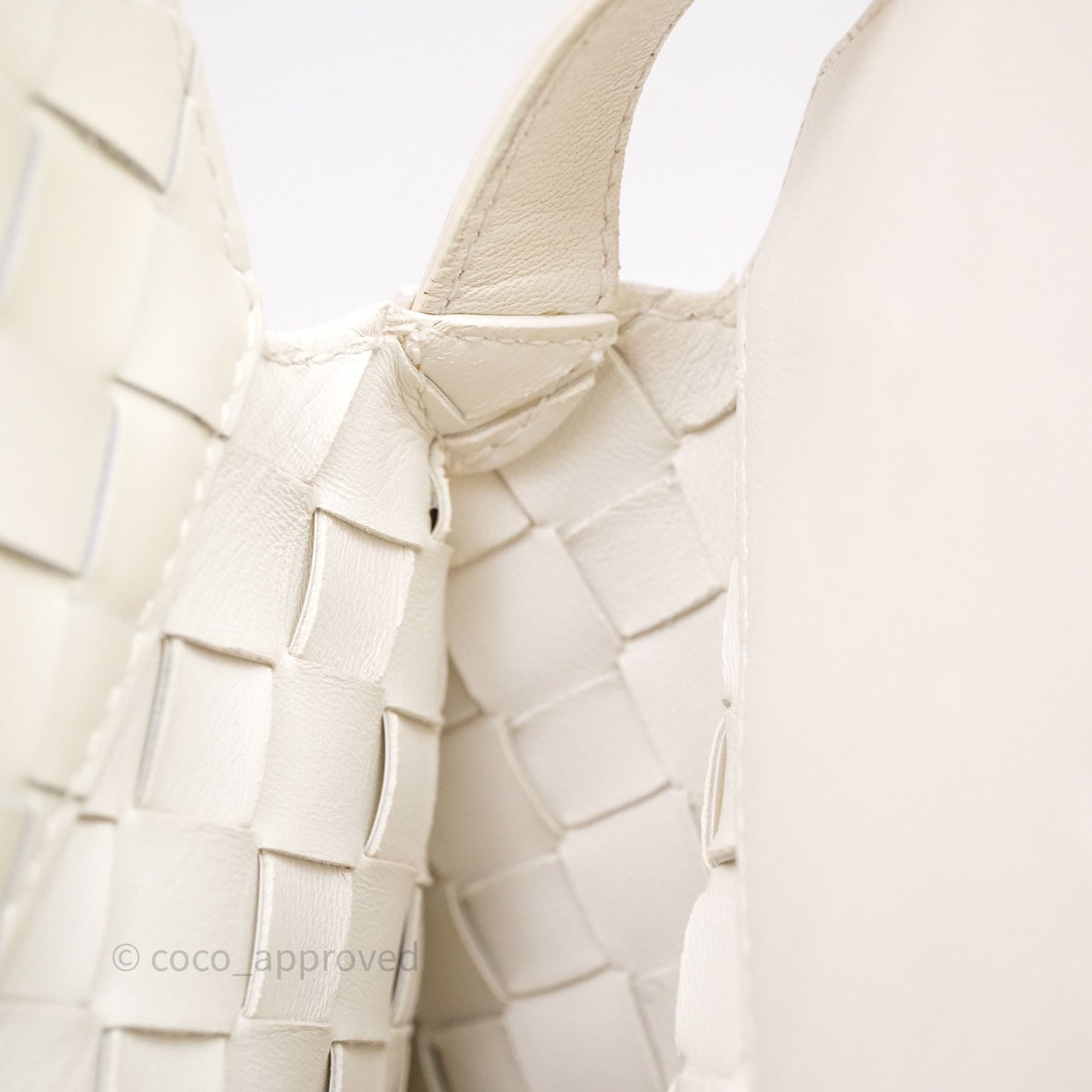 Bottega Veneta Flap Woven Leather White Shoulder Bag