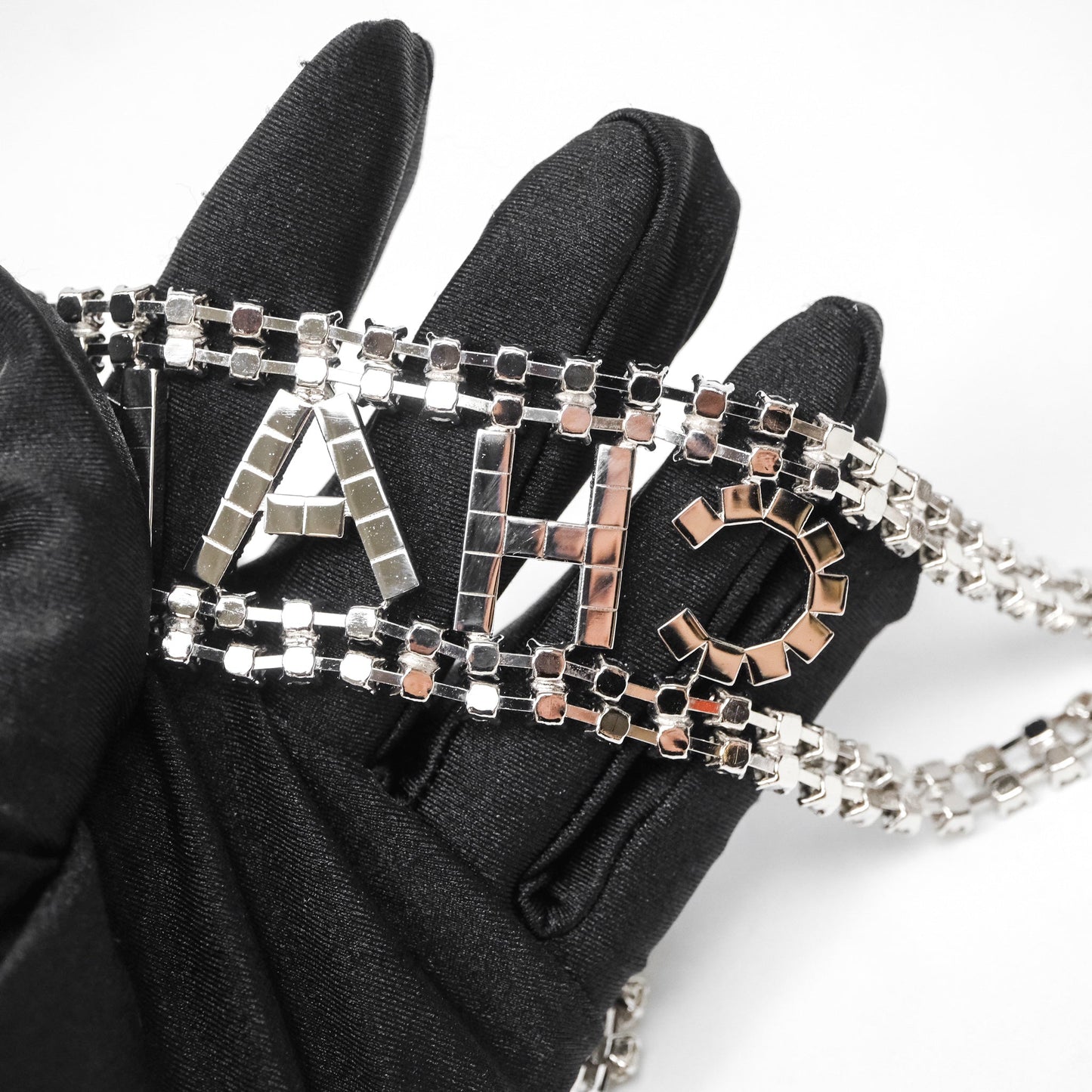 Chanel Crystals Logo Chain Belt Silver Tone 18S