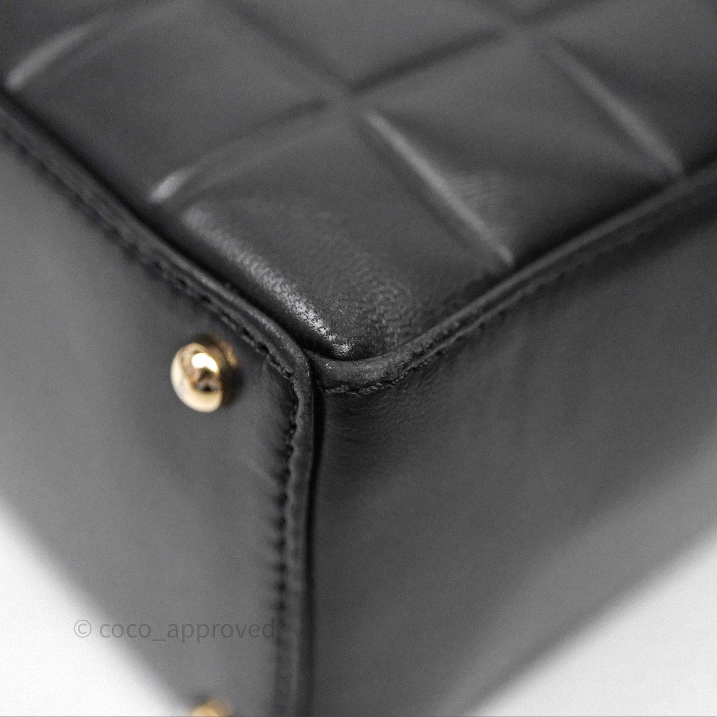 Chanel Vintage Chocolate Bar Shoulder Bag Black Lambskin