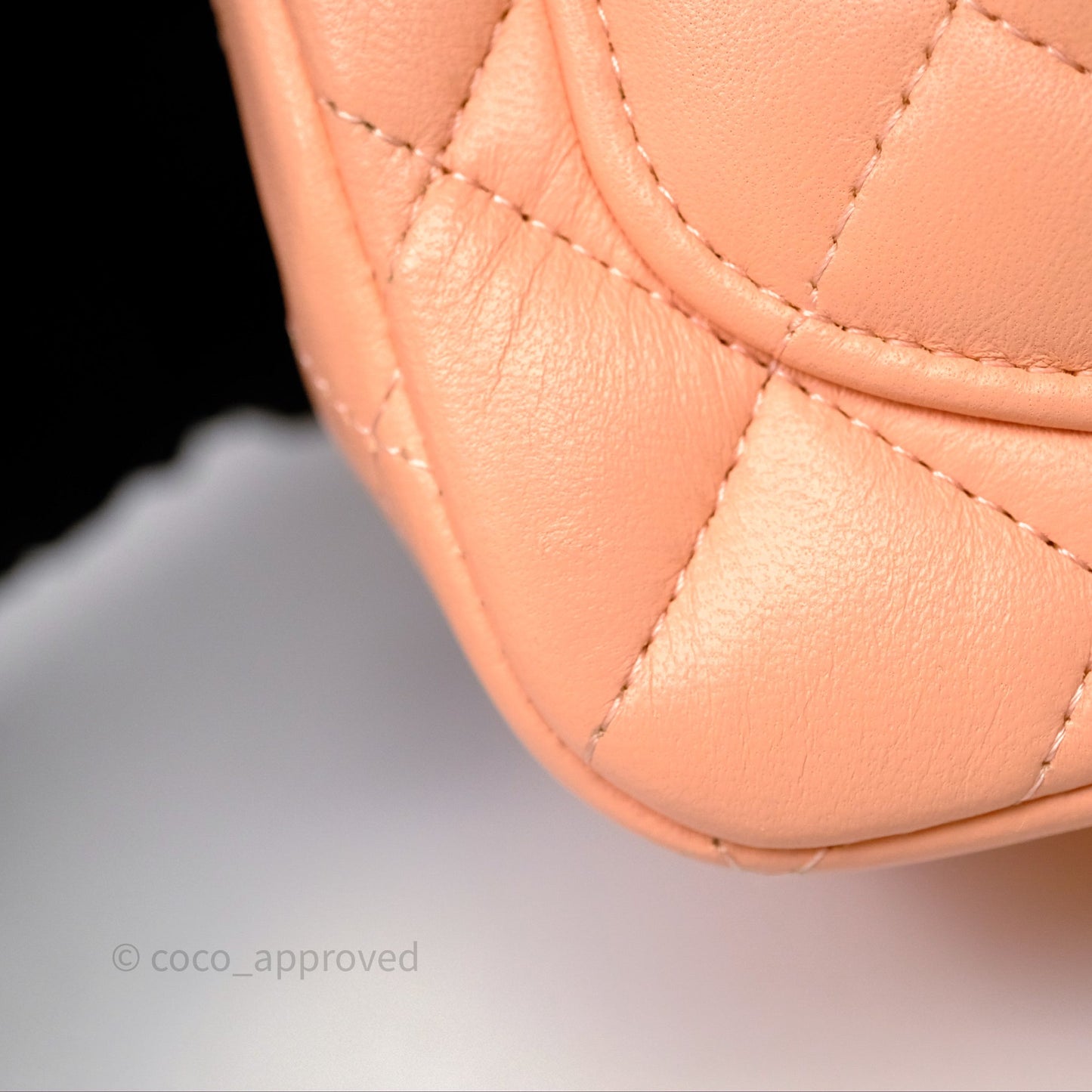 Chanel Mini Square Quilted Orange Claire Lambskin Gold Hardware