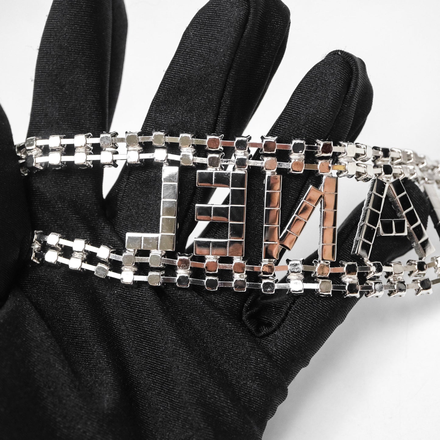 Chanel Crystals Logo Chain Belt Silver Tone 18S