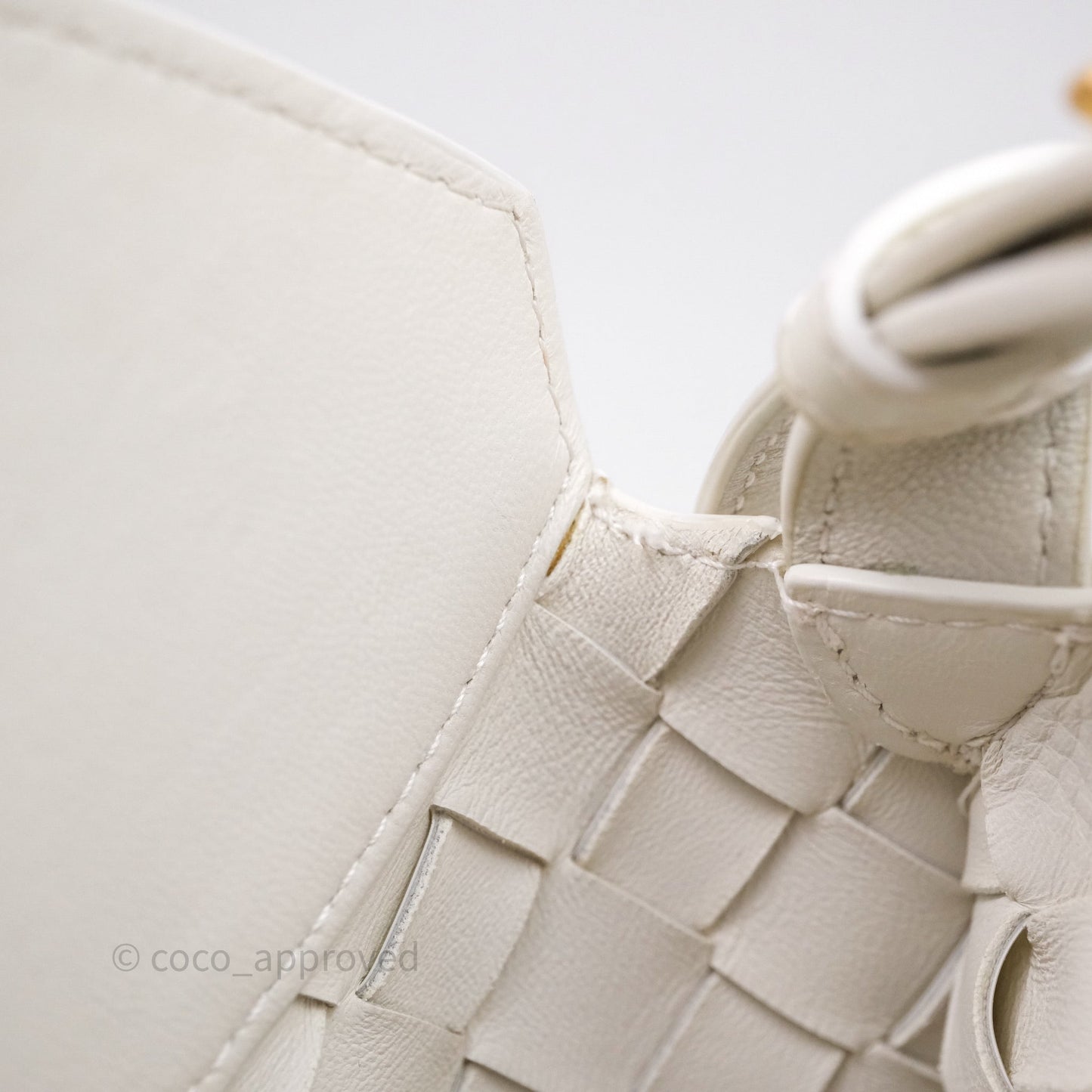 Bottega Veneta Flap Woven Leather White Shoulder Bag