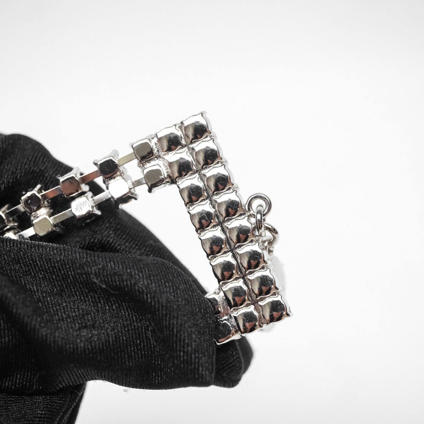 Chanel Crystals Logo Chain Belt Silver Tone 18S
