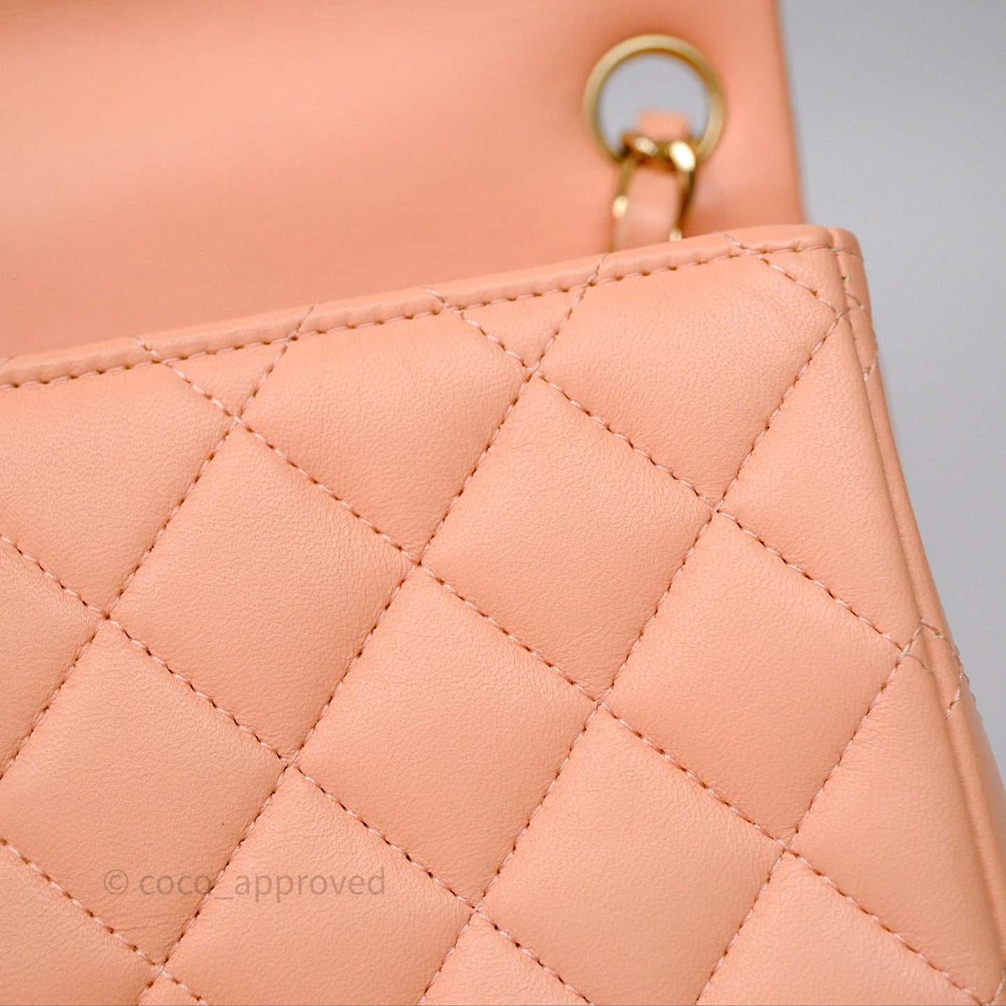 Chanel Mini Square Quilted Orange Claire Lambskin Gold Hardware