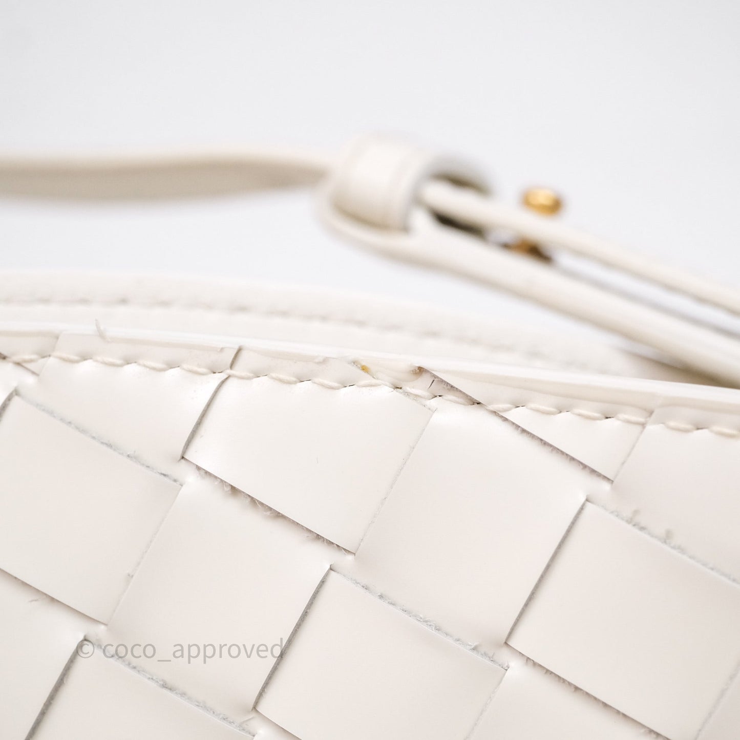 Bottega Veneta Flap Woven Leather White Shoulder Bag