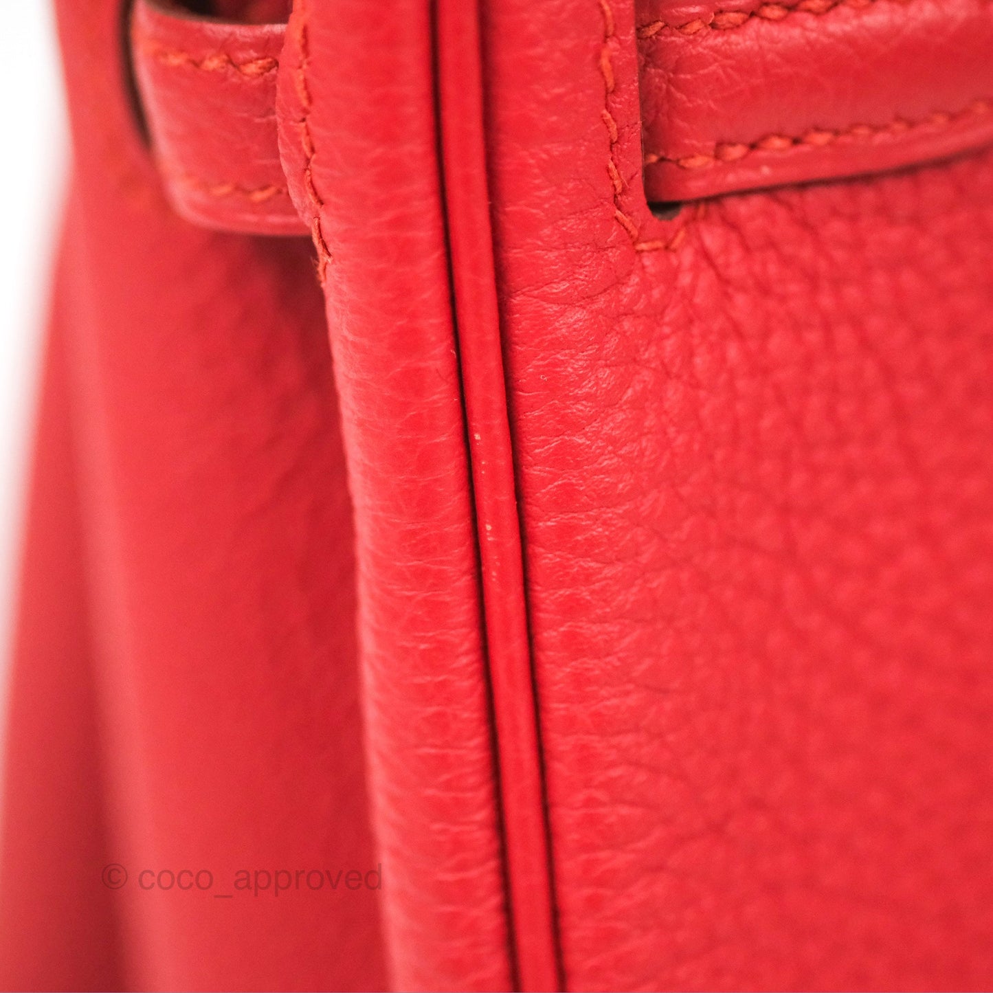 Hermes Birkin 25 Togo Rouge Vermillon Gold Hardware
