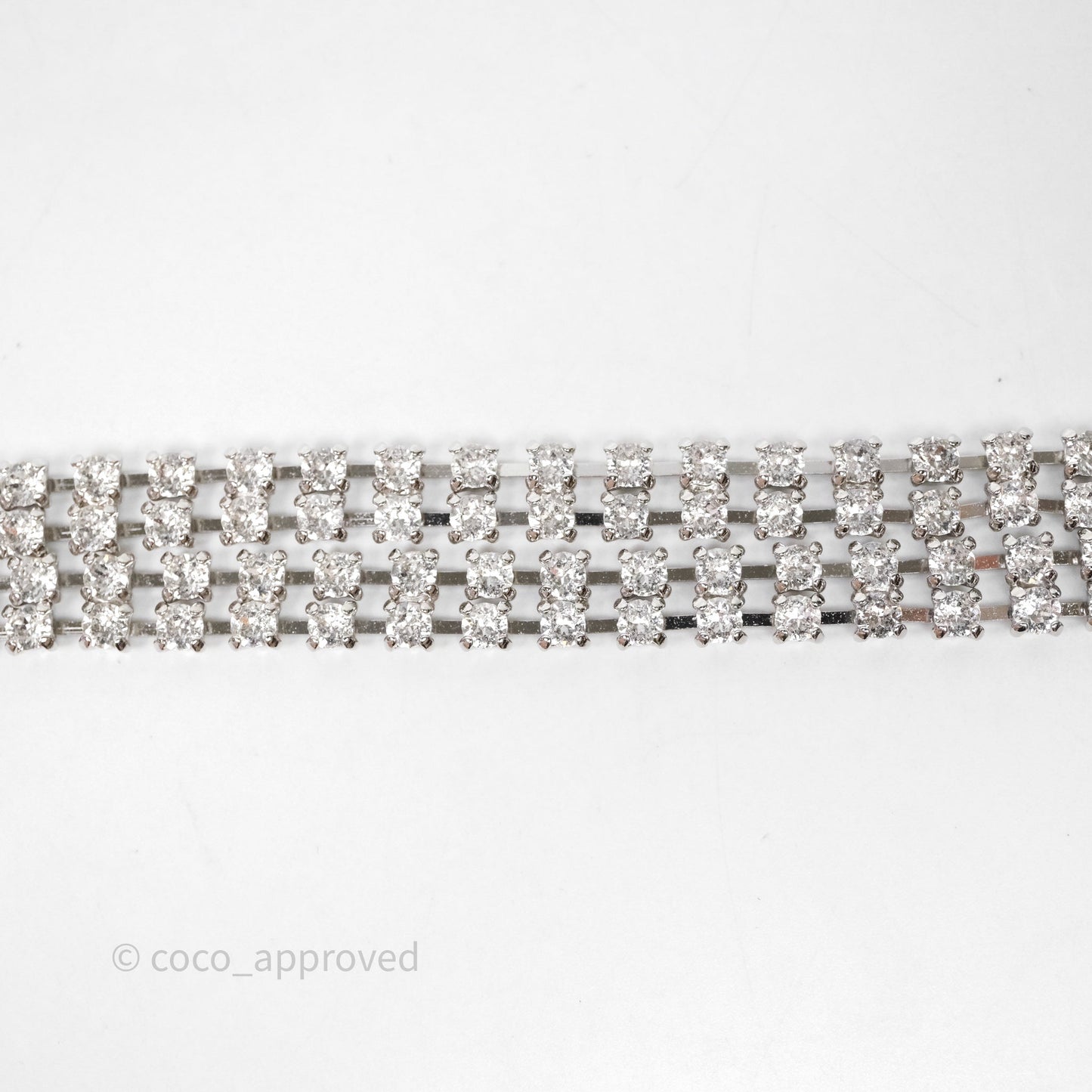 Chanel Crystals Logo Chain Belt Silver Tone 18S