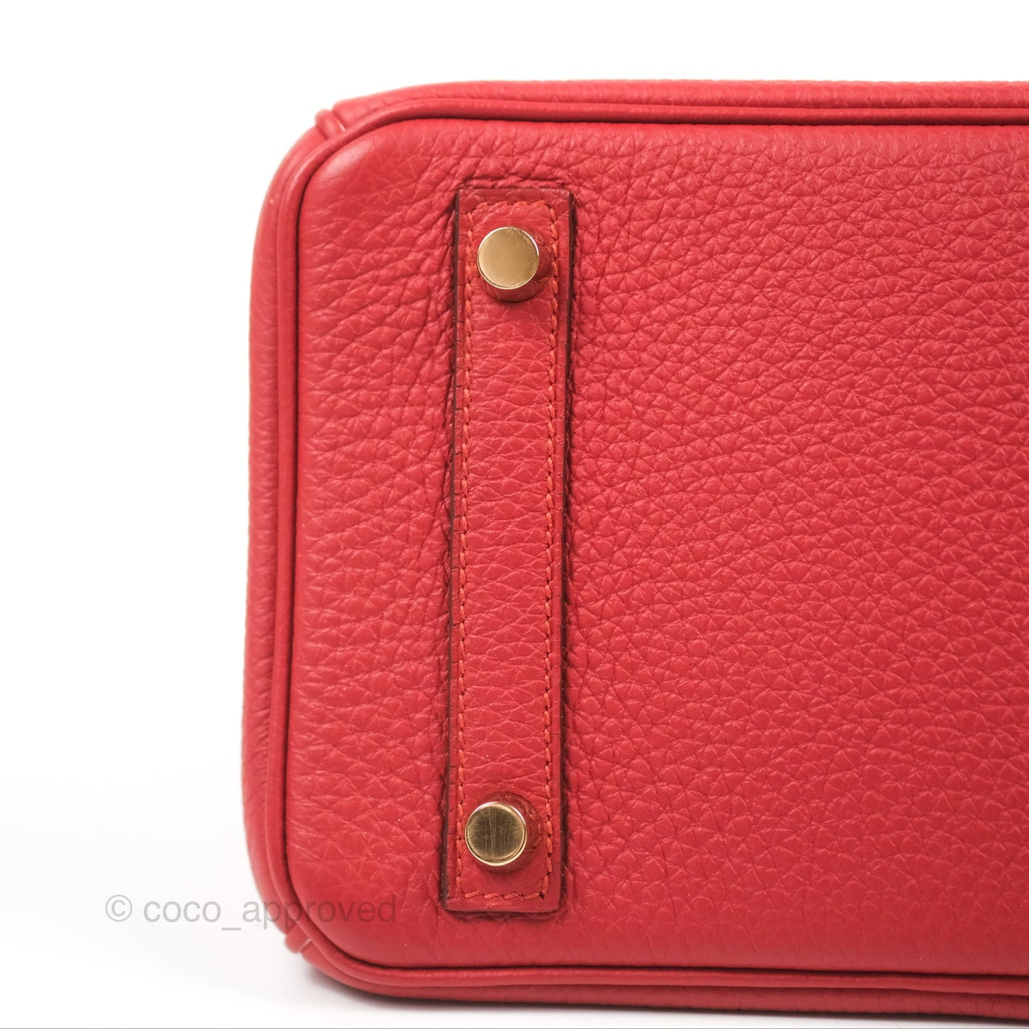 Hermes Birkin 25 Togo Rouge Vermillon Gold Hardware